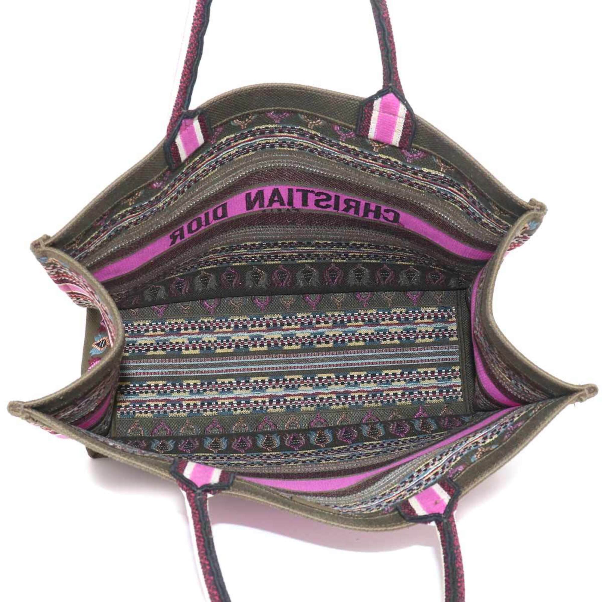 Christian Dior Khaki Multi-Color Canvas Handbag Tote Bag (Pre-Owned)