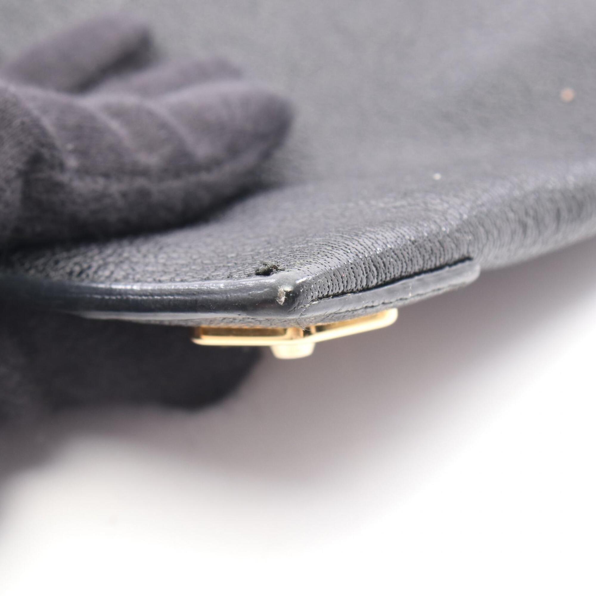 Balenciaga Black Leather Clutch Bag Handbag (Pre-Owned)