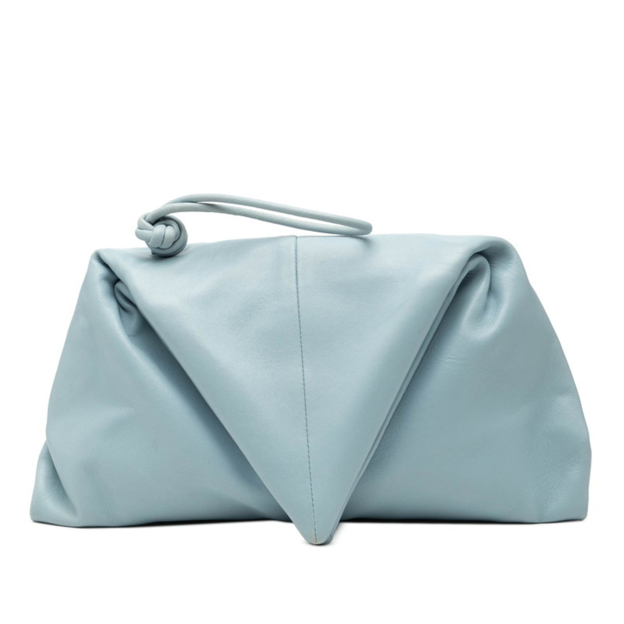 Bottega Veneta Light Blue Leather Clutch Bag (Pre-Owned)