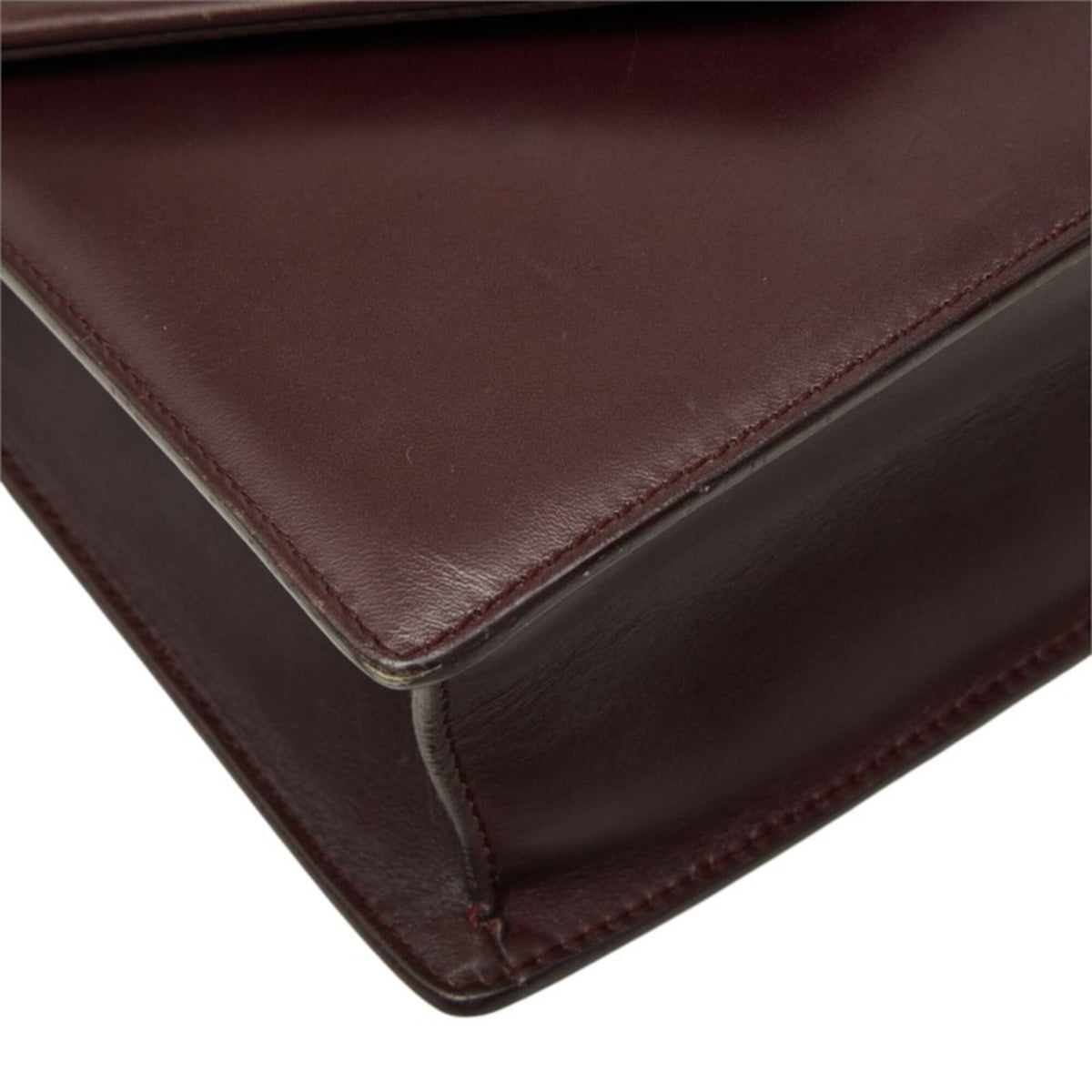 Saint Laurent Red Color Wine Leather Shoulder Bag (Pre-Owned)