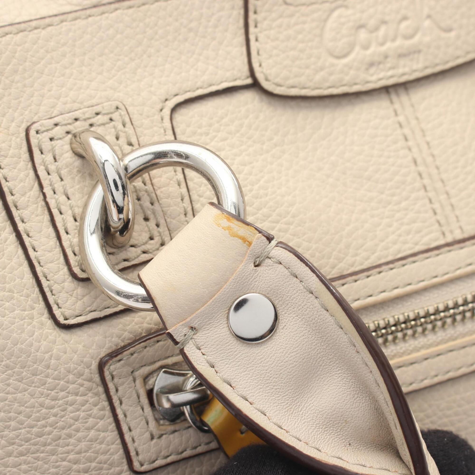 Coach Ivory Yellow Leather Patent Leather Handbag Shoulder Bag (Pre-Owned)