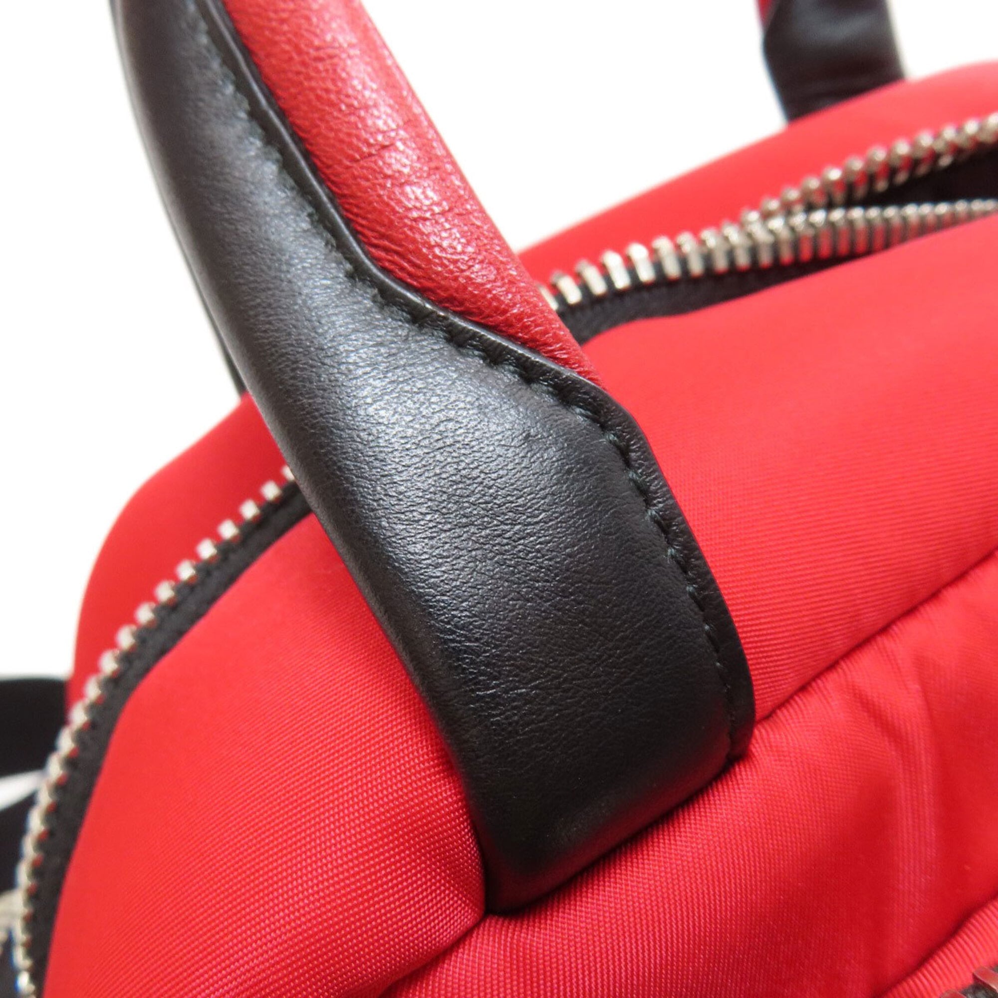 Prada Red Color Nylon Handbag (Pre-Owned)