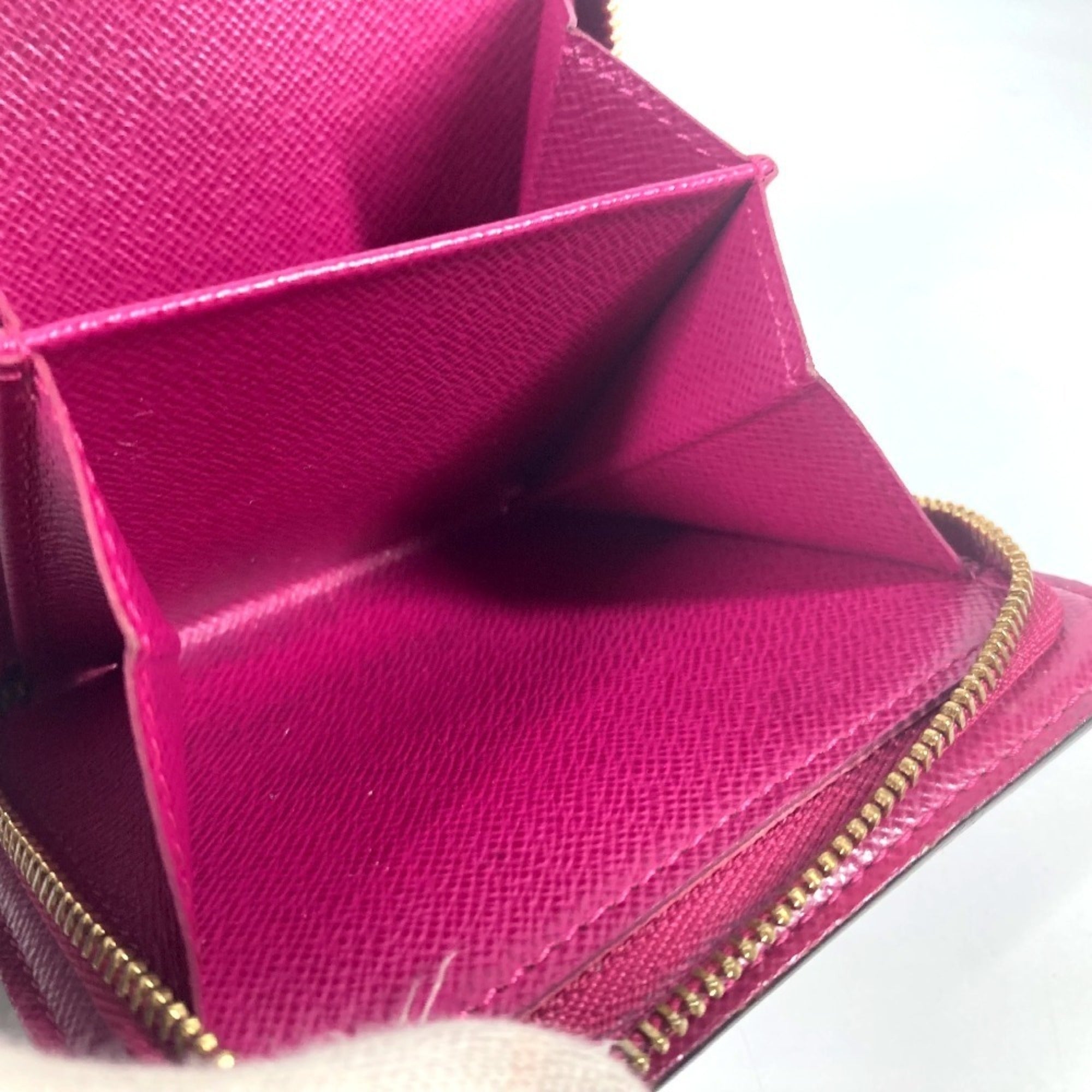 Louis Vuitton Brown Fuchsia Pink Monogram Wallet (Bi-Fold) (Pre-Owned)