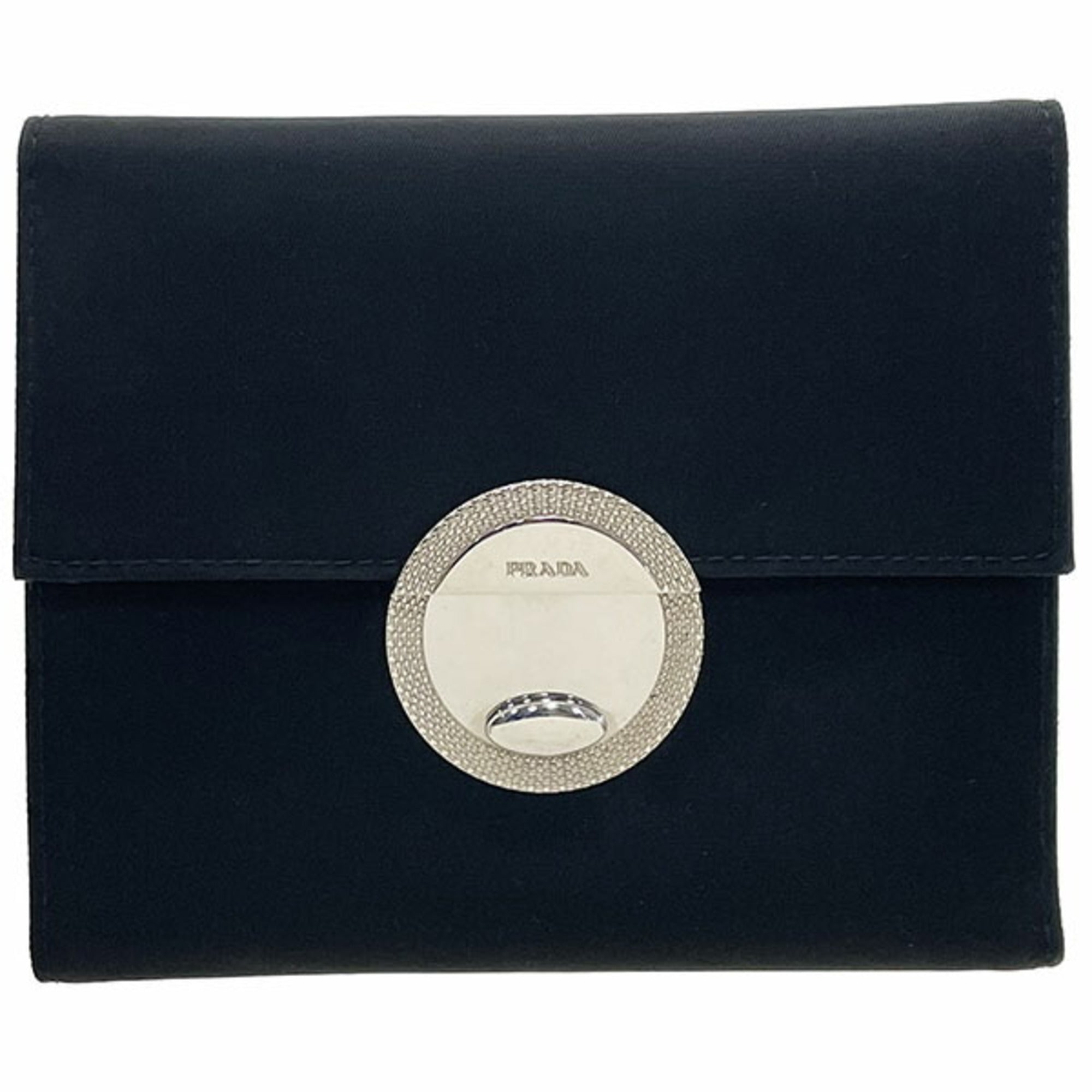 Prada Black Nero Nylon Leather Wallet (Tri-Fold) (Pre-Owned)