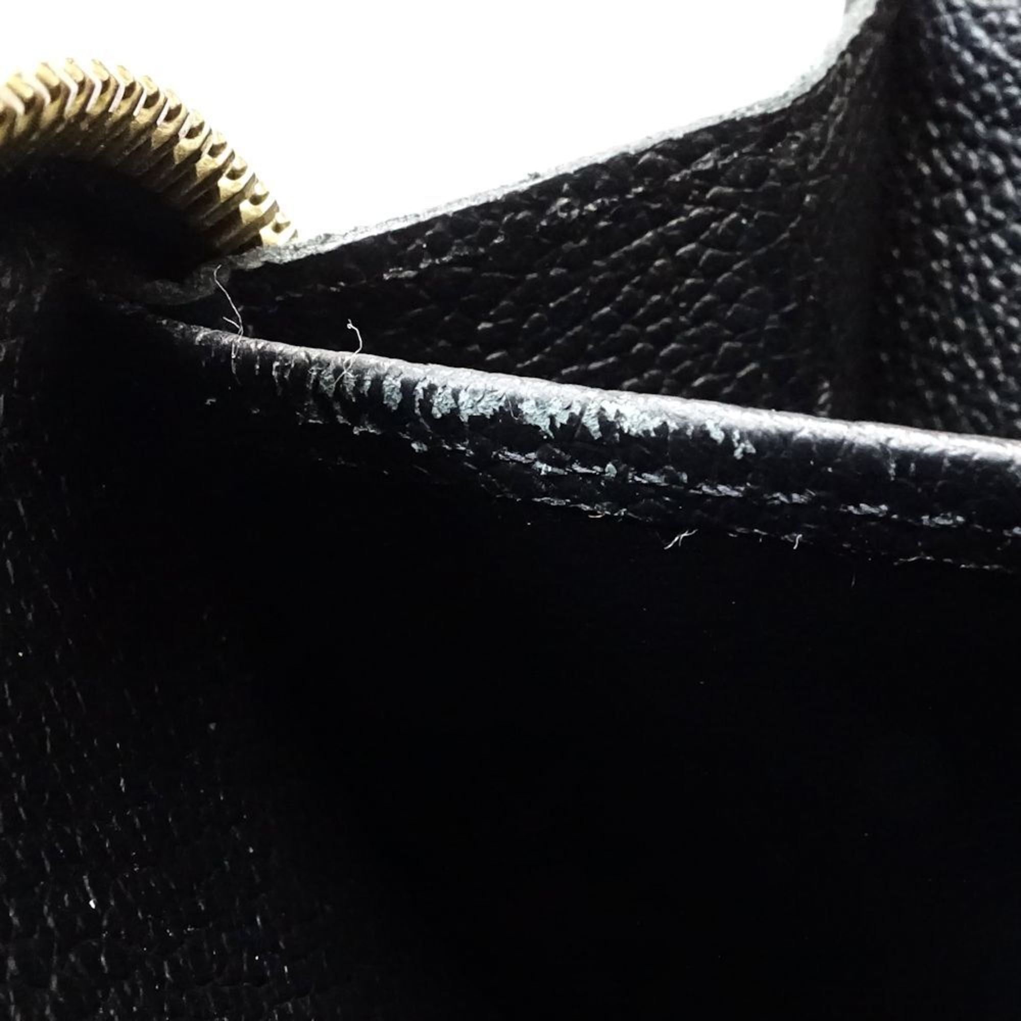 Louis Vuitton Black Leather Long Wallet (Bi-Fold) (Pre-Owned)