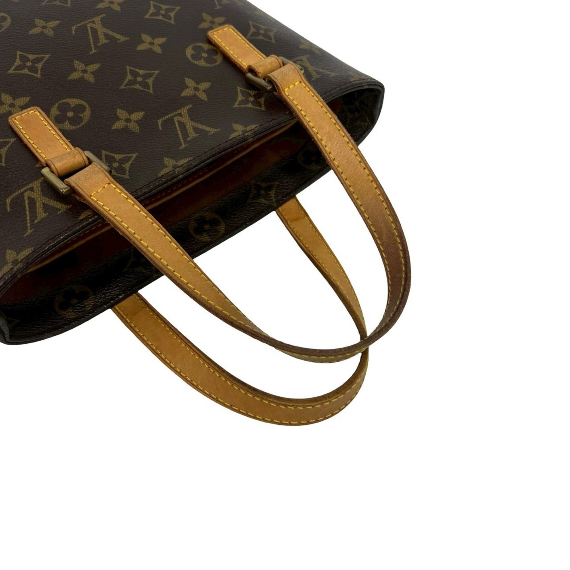 Louis Vuitton Brown Leather Pvc Handbag Tote Bag (Pre-Owned)