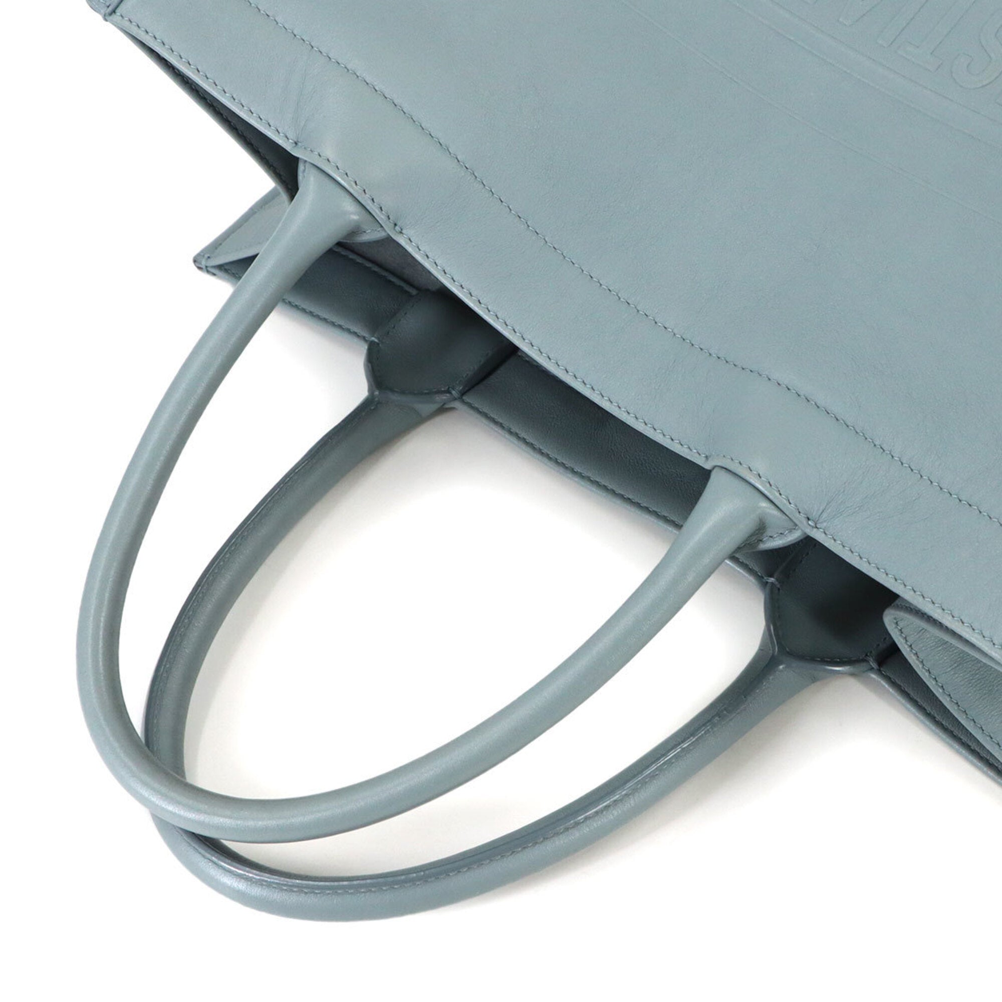 Christian Dior Gray Leather Handbag Tote Bag (Pre-Owned)