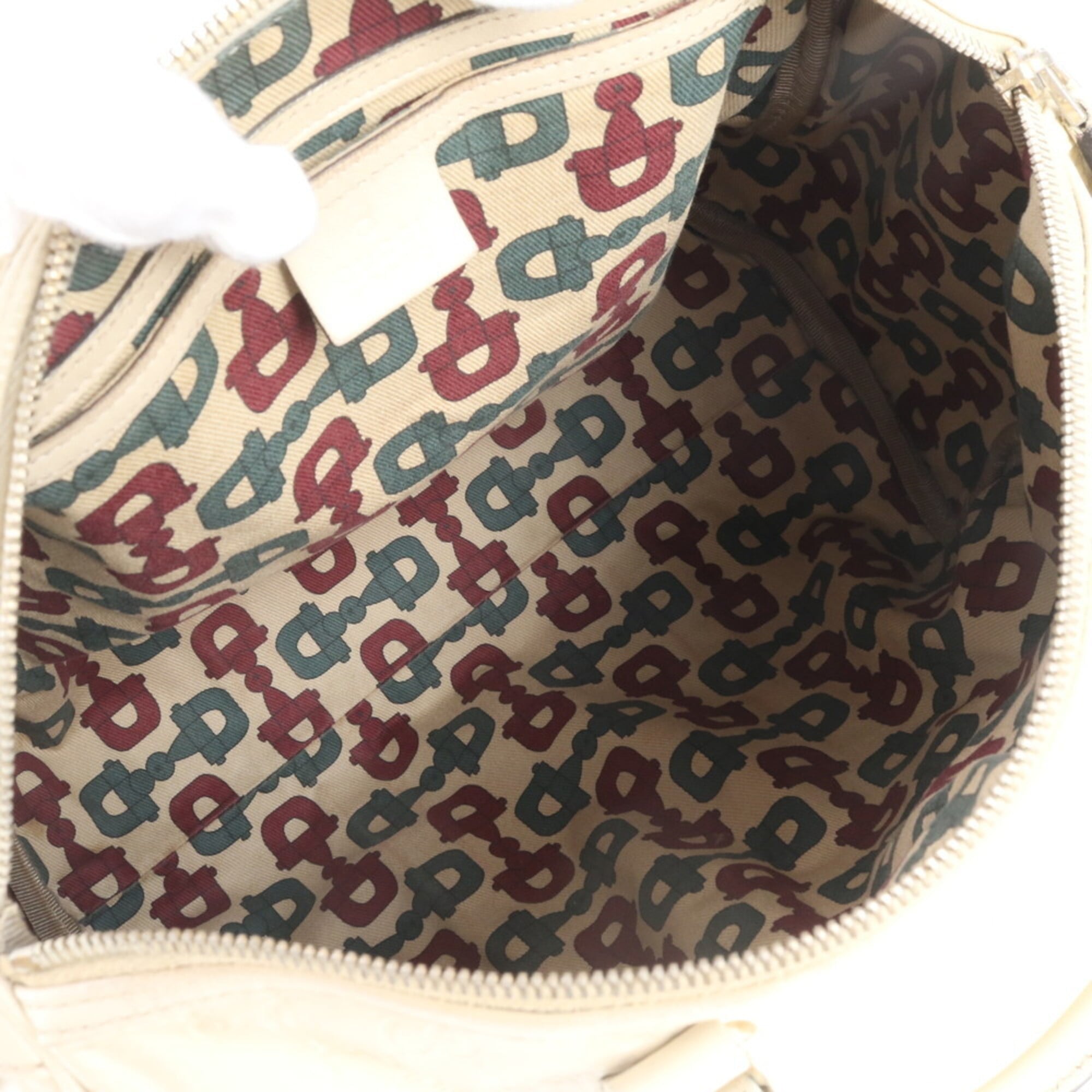 Gucci Off-White Leather Handbag Tote Bag (Pre-Owned)