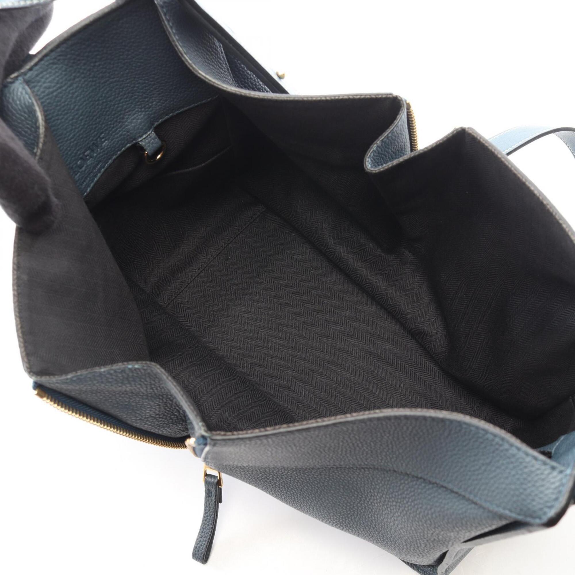 Loewe Navy Leather Handbag (Pre-Owned)