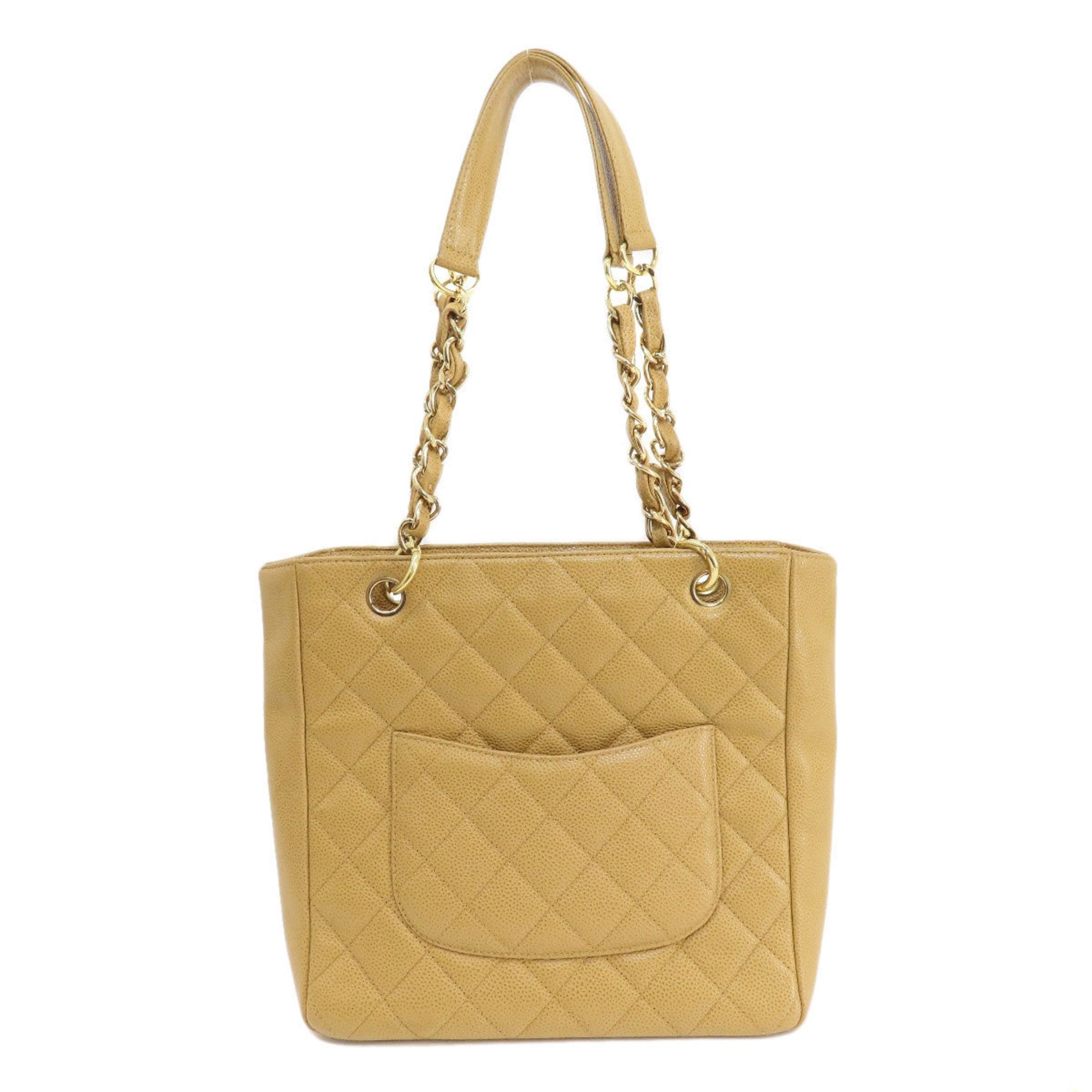 Chanel Beige Caviar Leather Tote Bag (Pre-Owned)