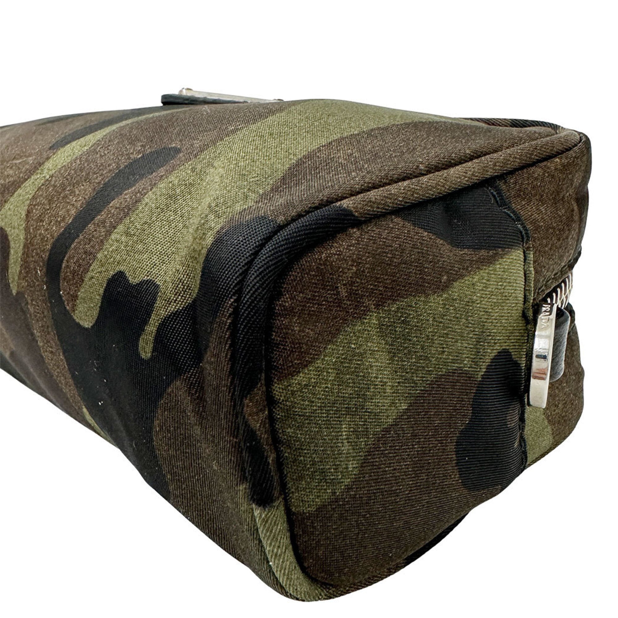 Prada Camouflage Khaki Nylon Handbag Pouch (Pre-Owned)