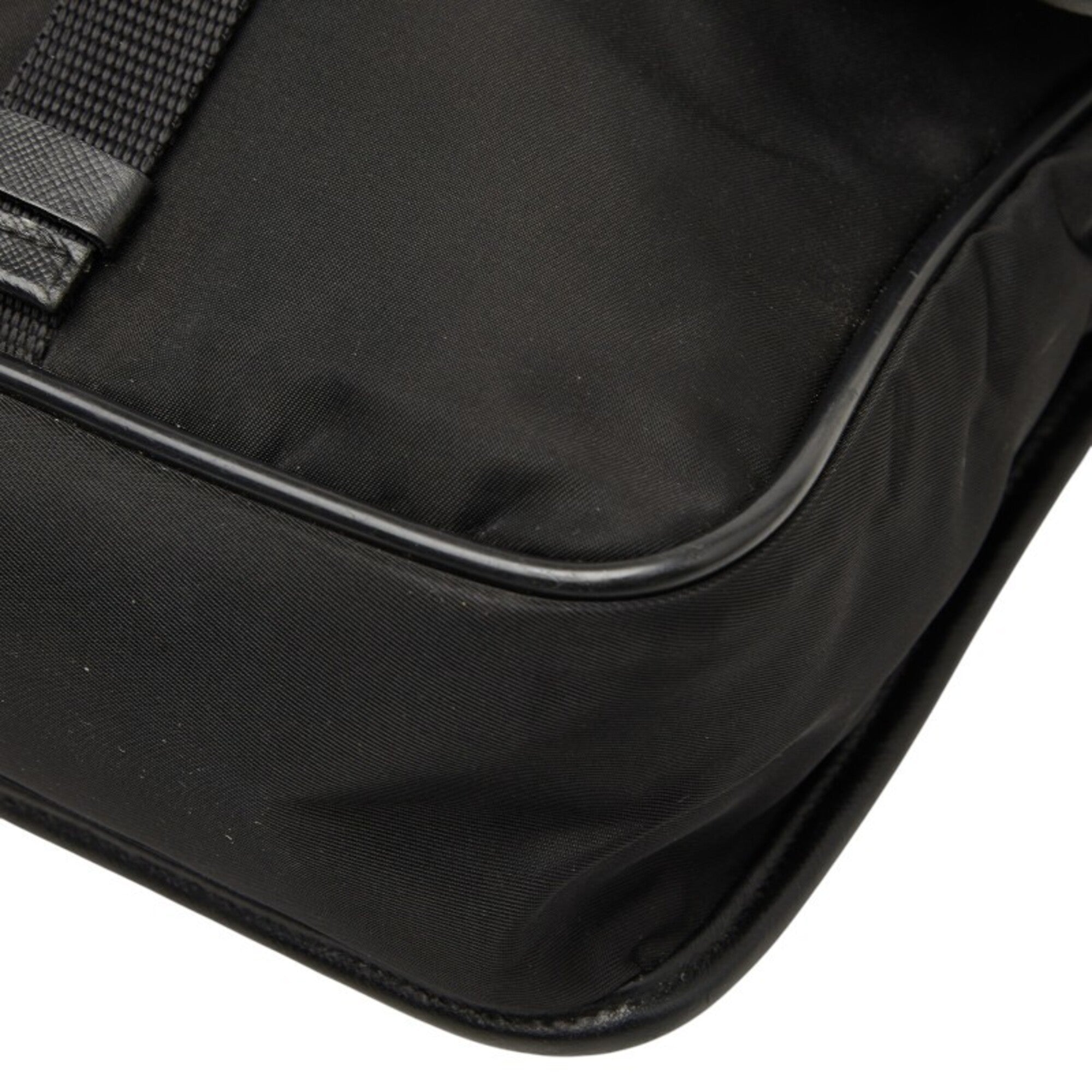 Prada Black Nylon Leather Shoulder Bag (Pre-Owned)