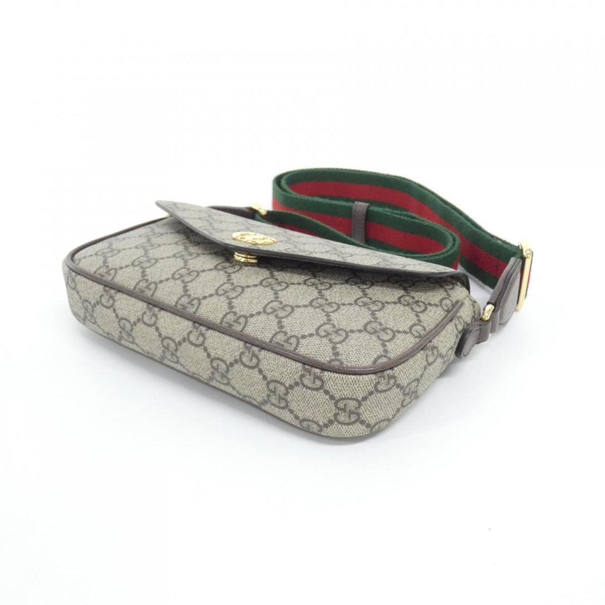 Gucci Ophidia Beige Brown Gg Supreme Shoulder Bag (Pre-Owned)
