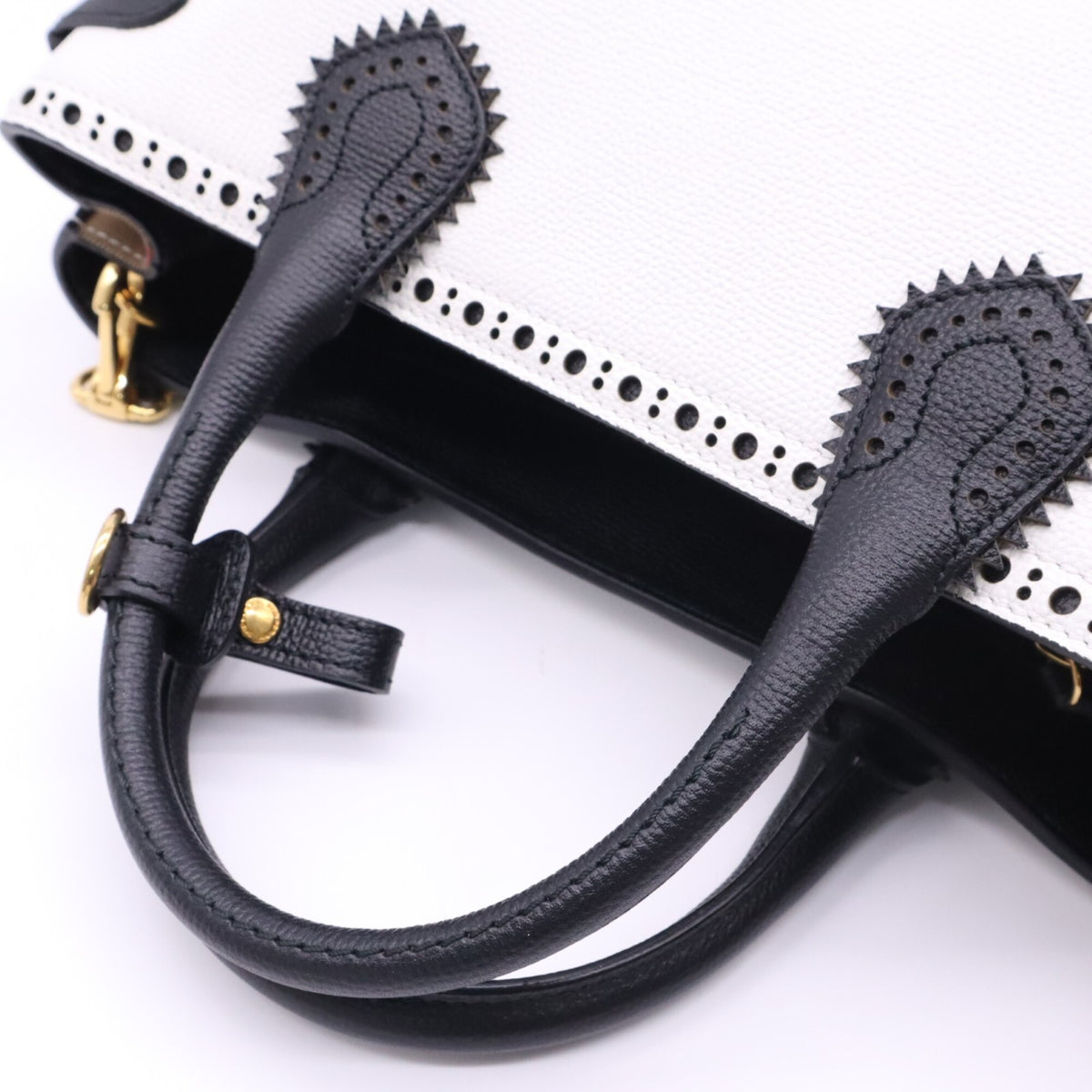 Burberry Black White Handbag Shoulder Bag (Pre-Owned)