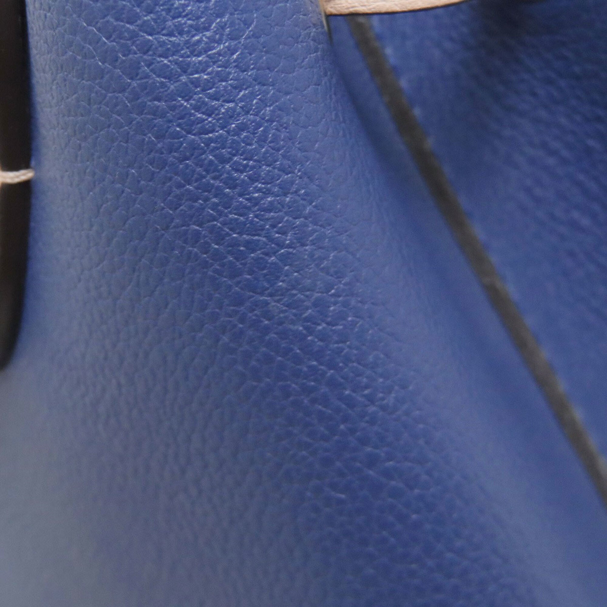 Louis Vuitton Beige Blue Leather Backpack (Pre-Owned)