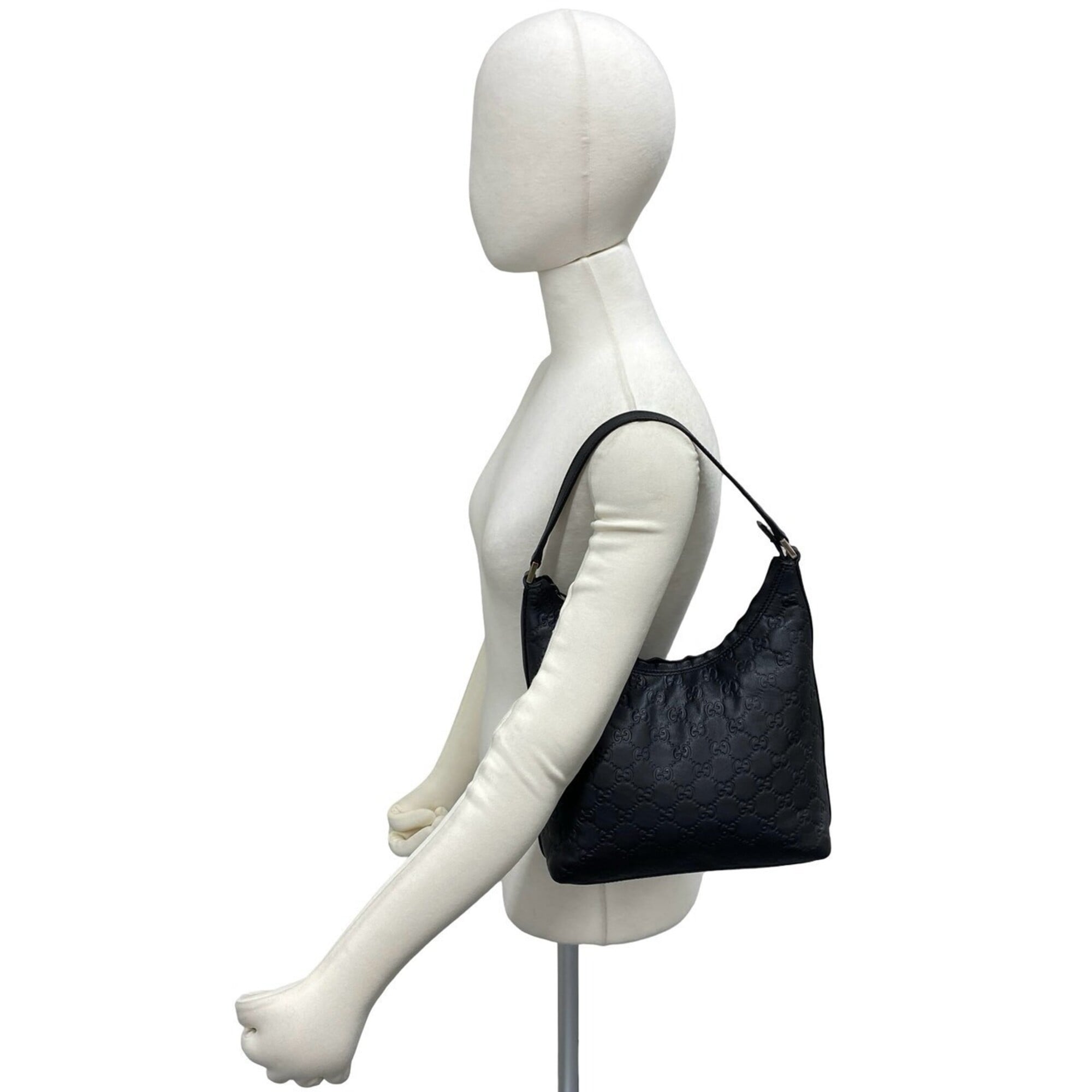 Gucci Black Leather Shoulder Bag Tote Bag (Pre-Owned)