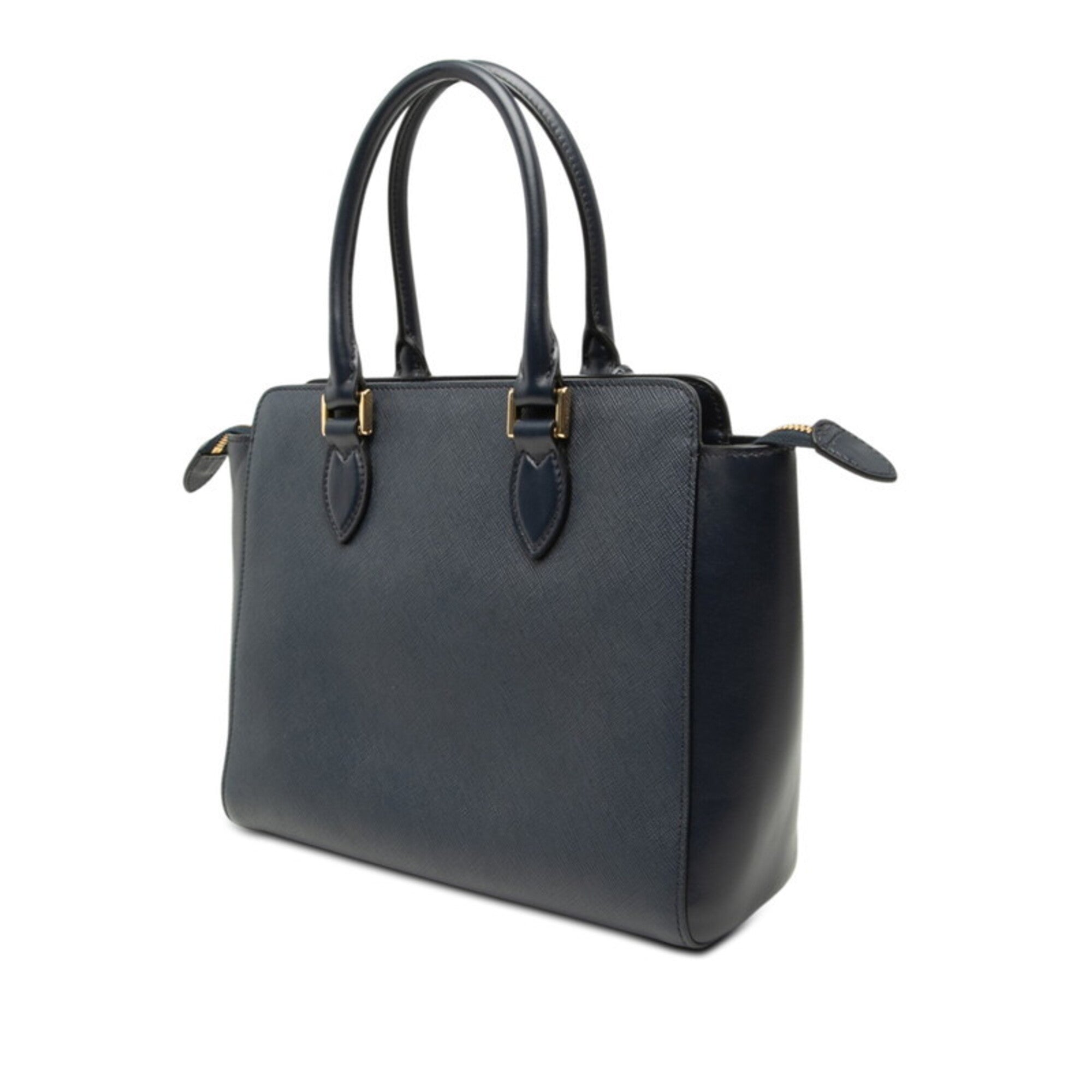 Prada Navy Leather Handbag Shoulder Bag (Pre-Owned)