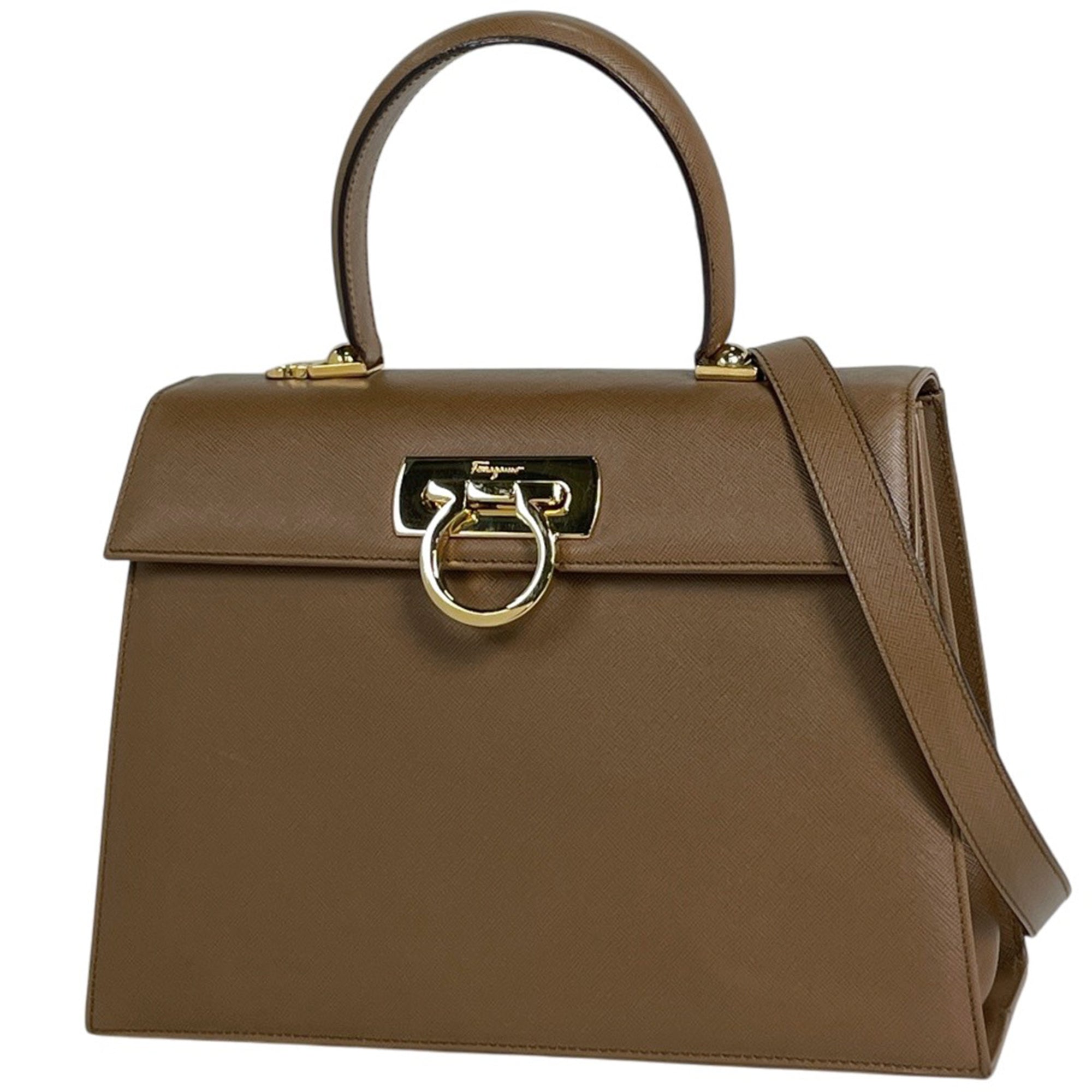 Salvatore Ferragamo Brown Leather Handbag (Pre-Owned)