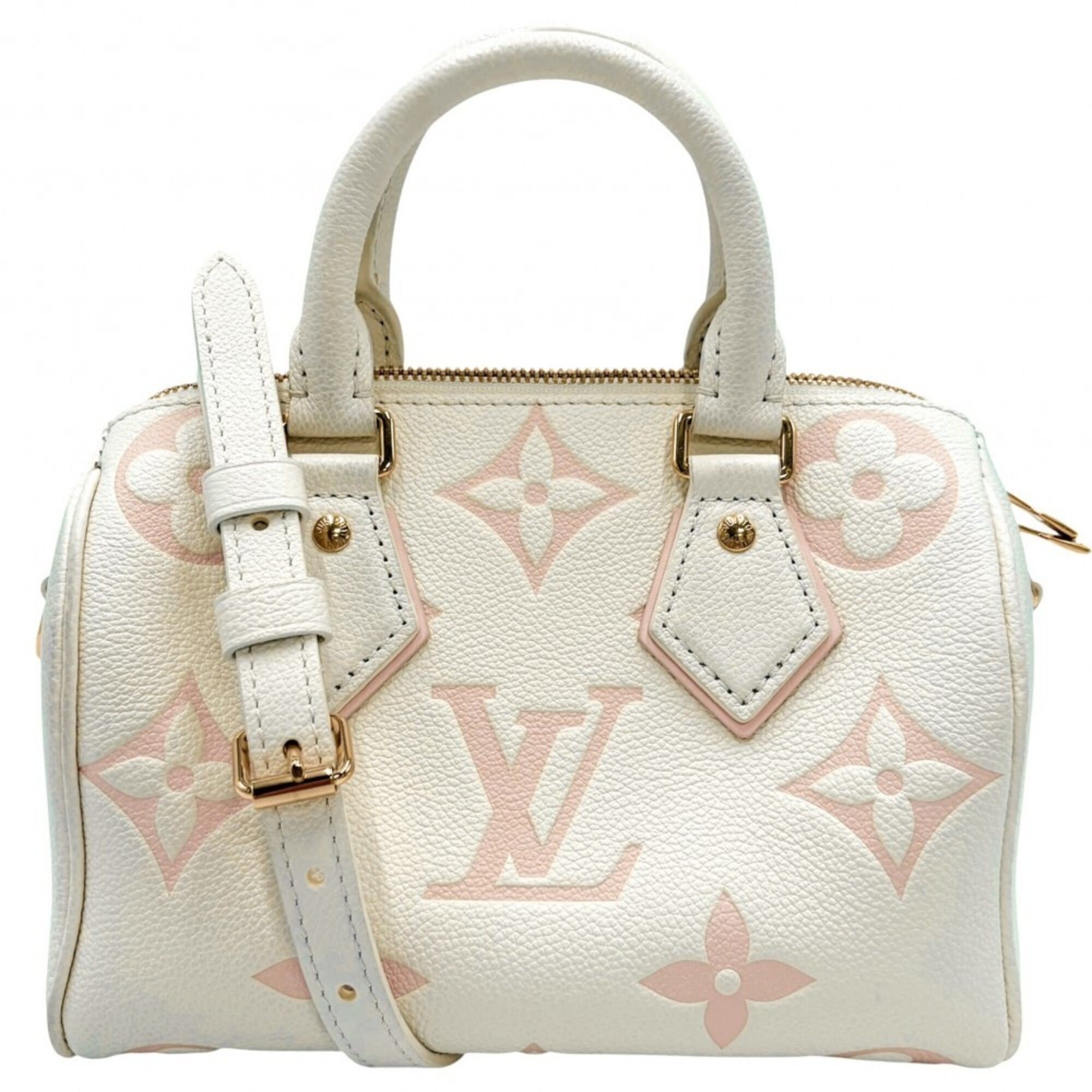 Louis Vuitton Cream Pink Monogram Empreinte Handbag Shoulder Bag (Pre-Owned)