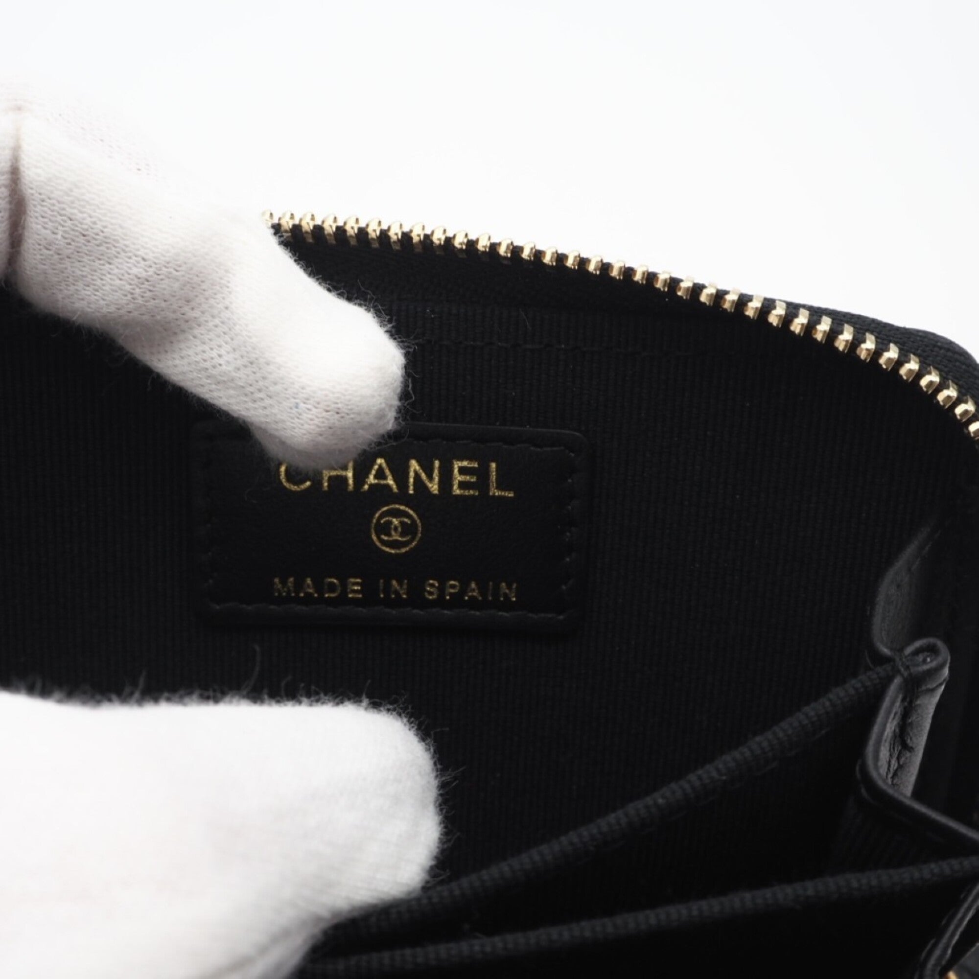 Chanel Matelasse Black Grained Calfskin Coin Purse/Coin Case (Pre-Owned)
