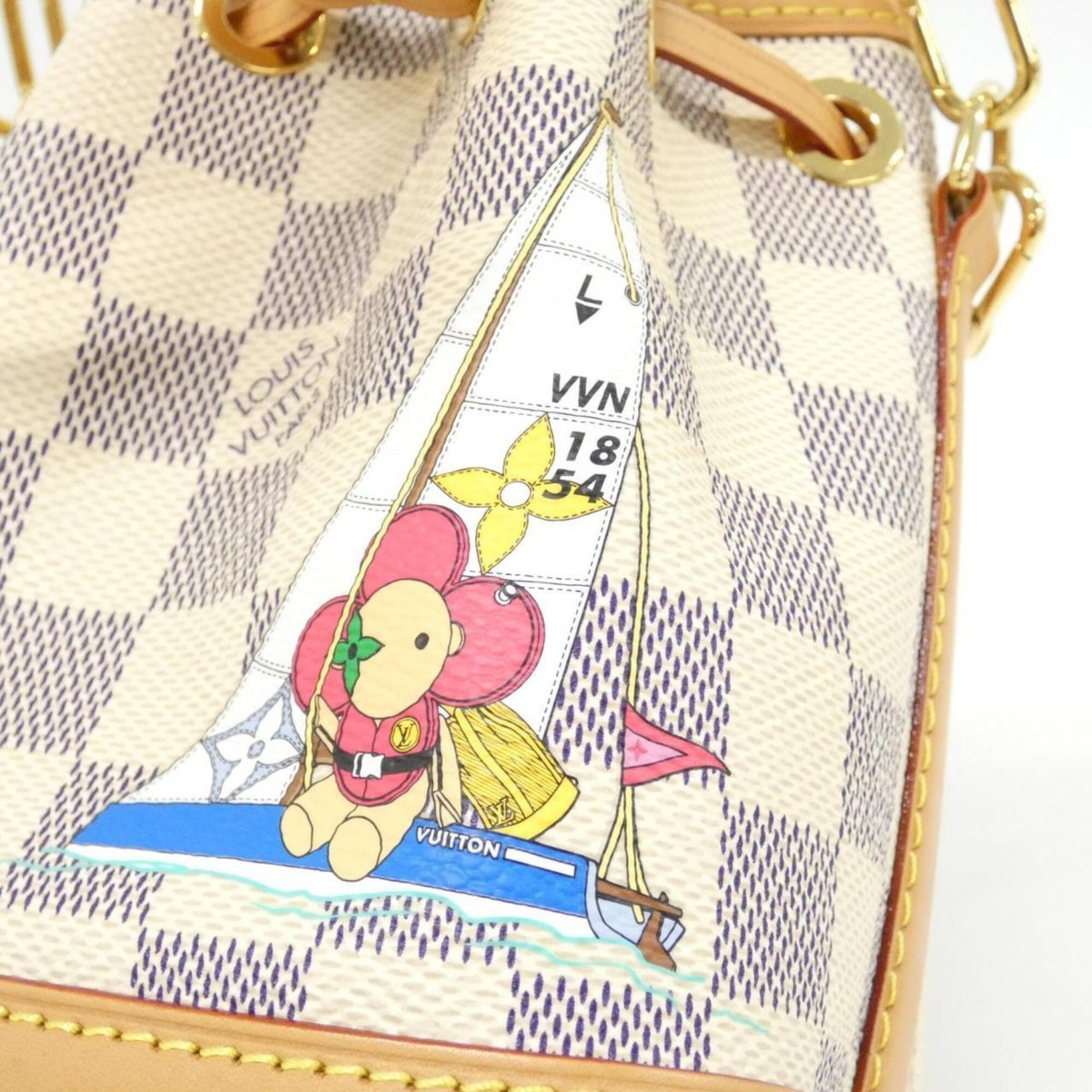 Louis Vuitton Azur White Coated Canvas Handbag (Pre-Owned)