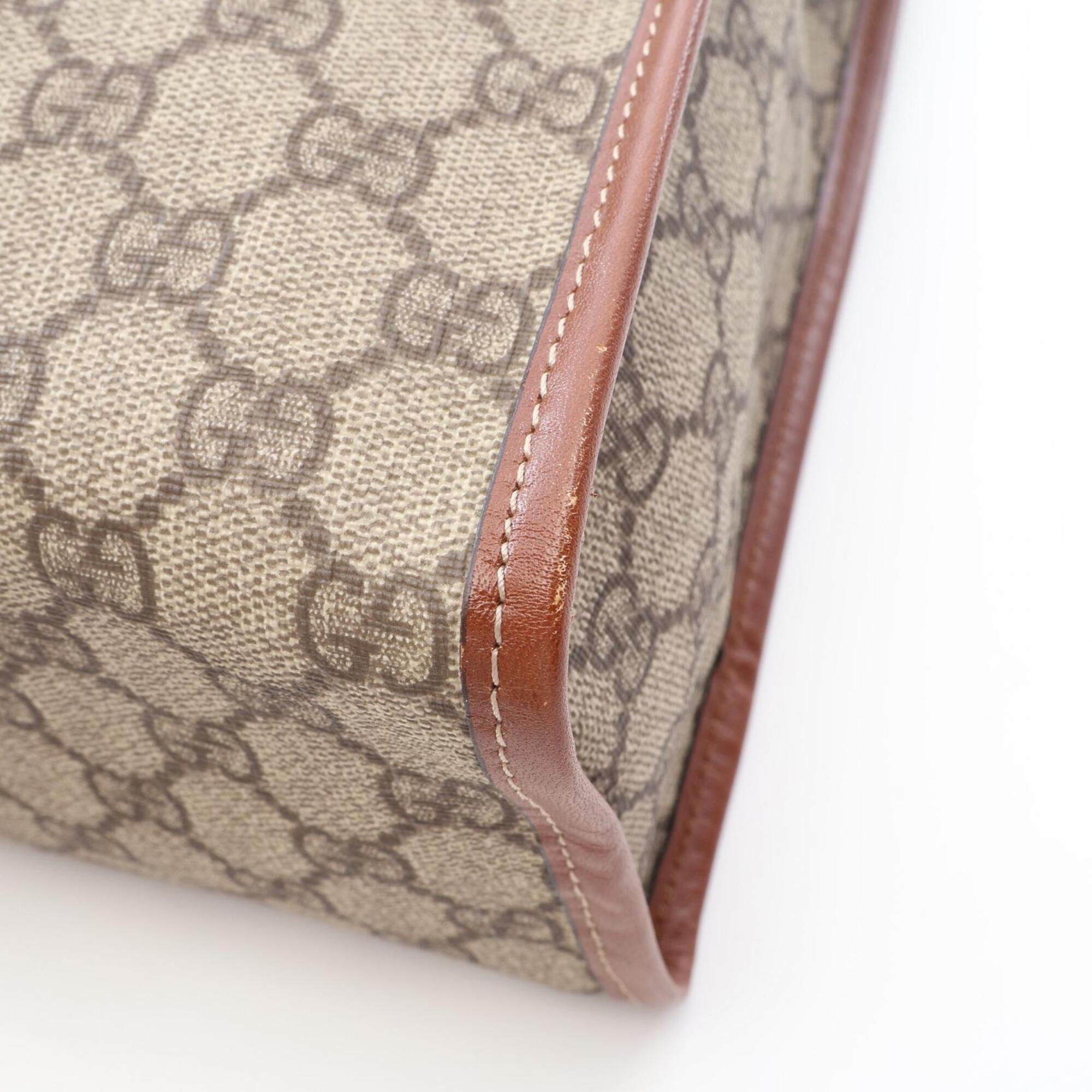 Gucci Beige Brown Multi-Color Pvc Leather Handbag Tote Bag (Pre-Owned)