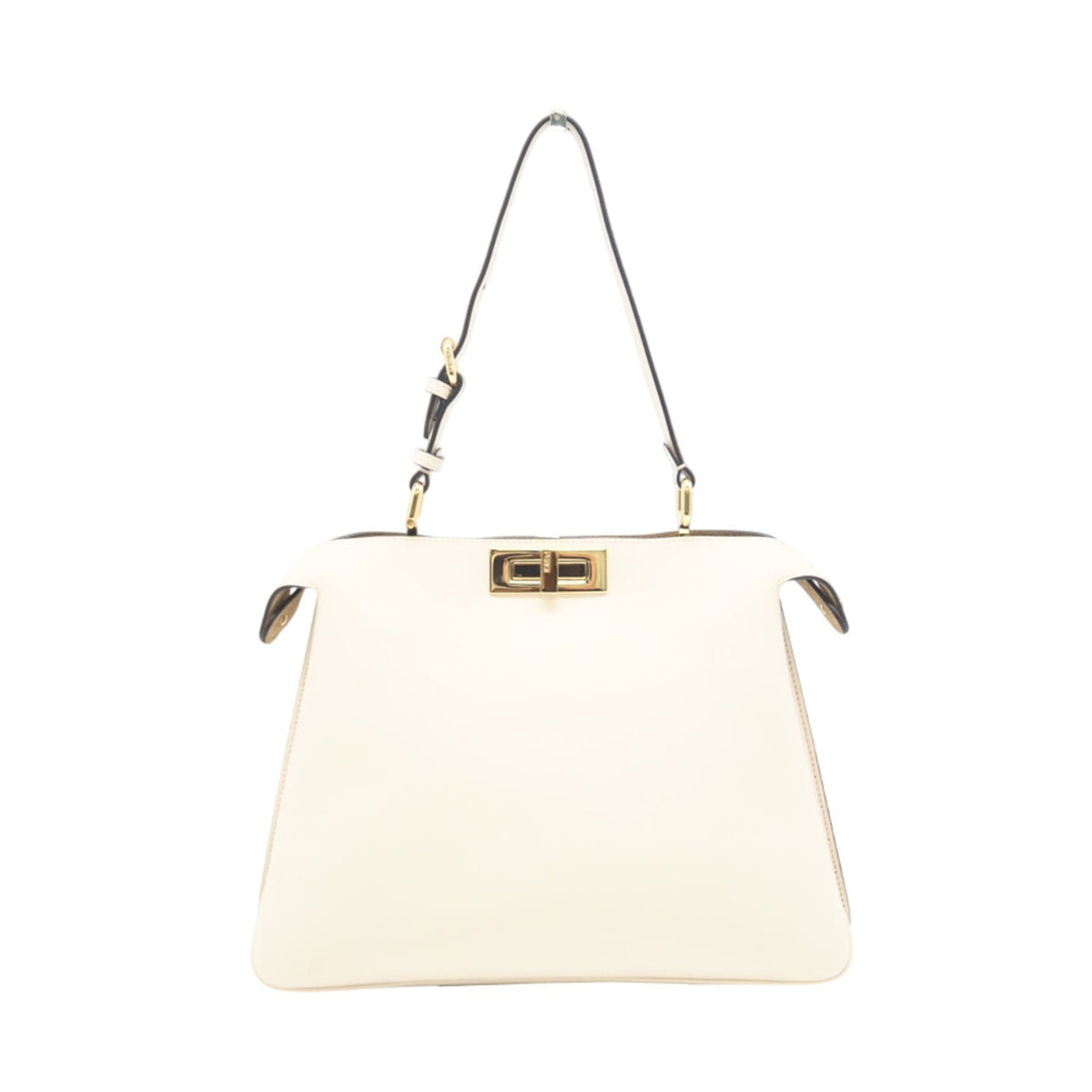 Fendi Beige White Leather Handbag (Pre-Owned)