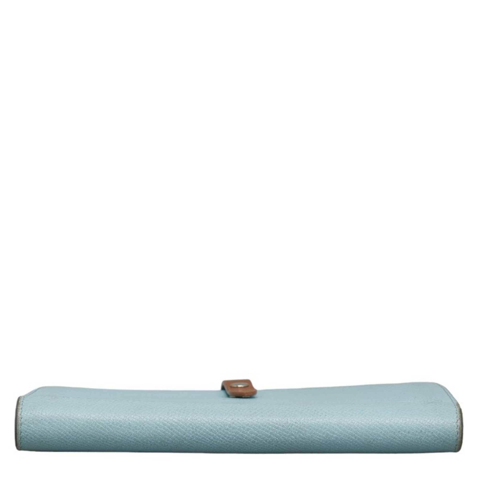 Celine Blue Brown Leather Wallet (Bi-Fold) (Pre-Owned)