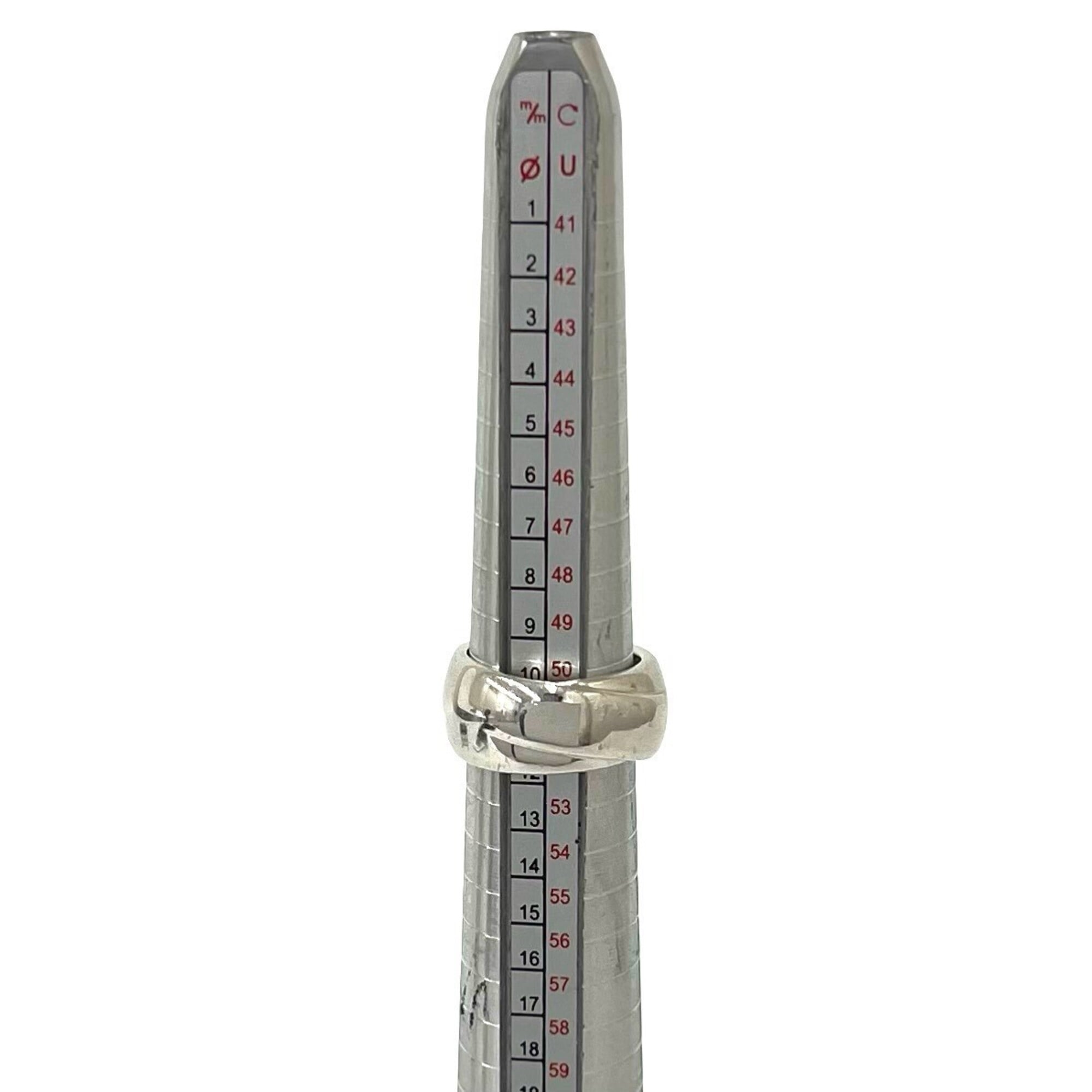 Hermes Silver Silver 925 Band Ring (Pre-Owned)