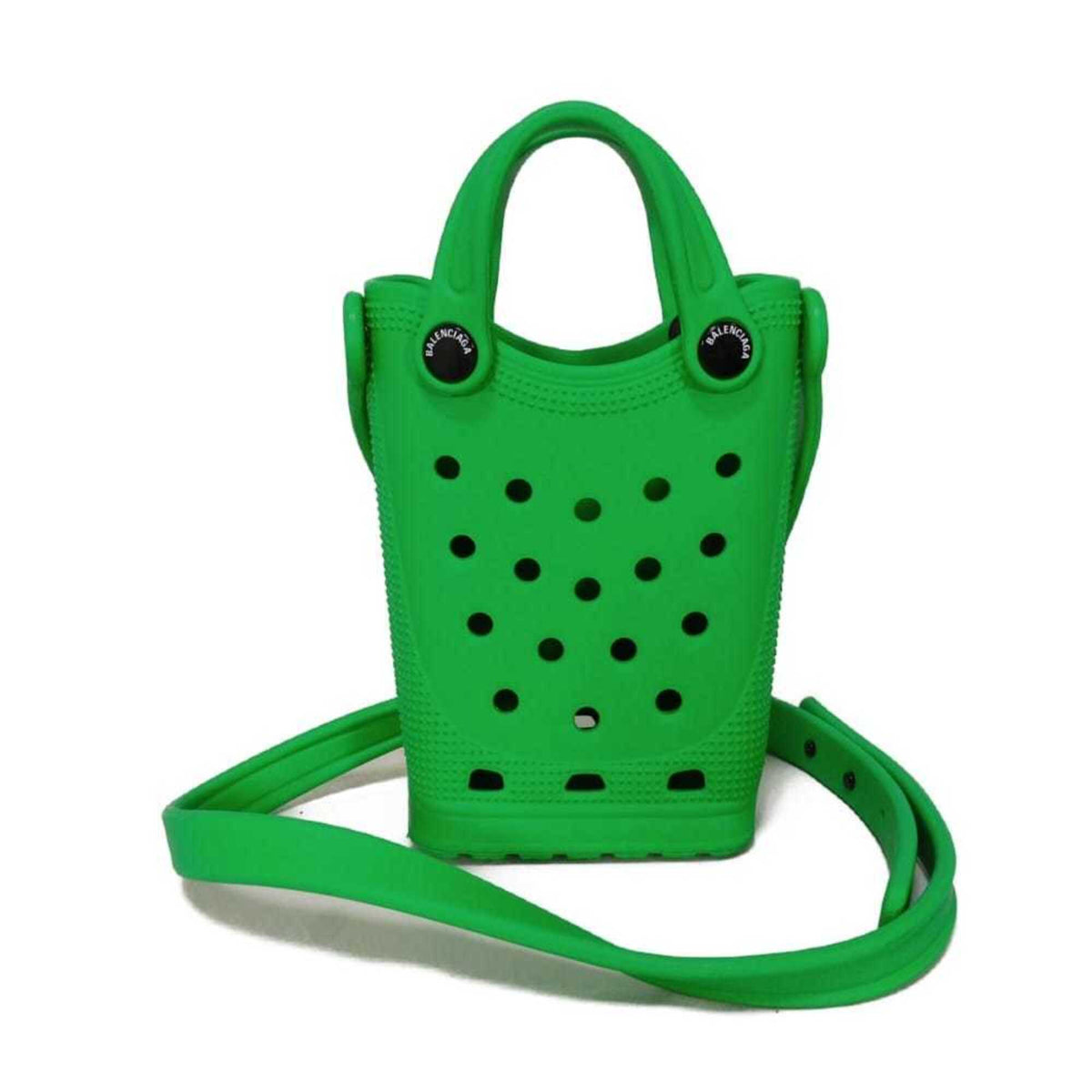 Balenciaga Green Rubber Pochette Shoulder Bag (Pre-Owned)