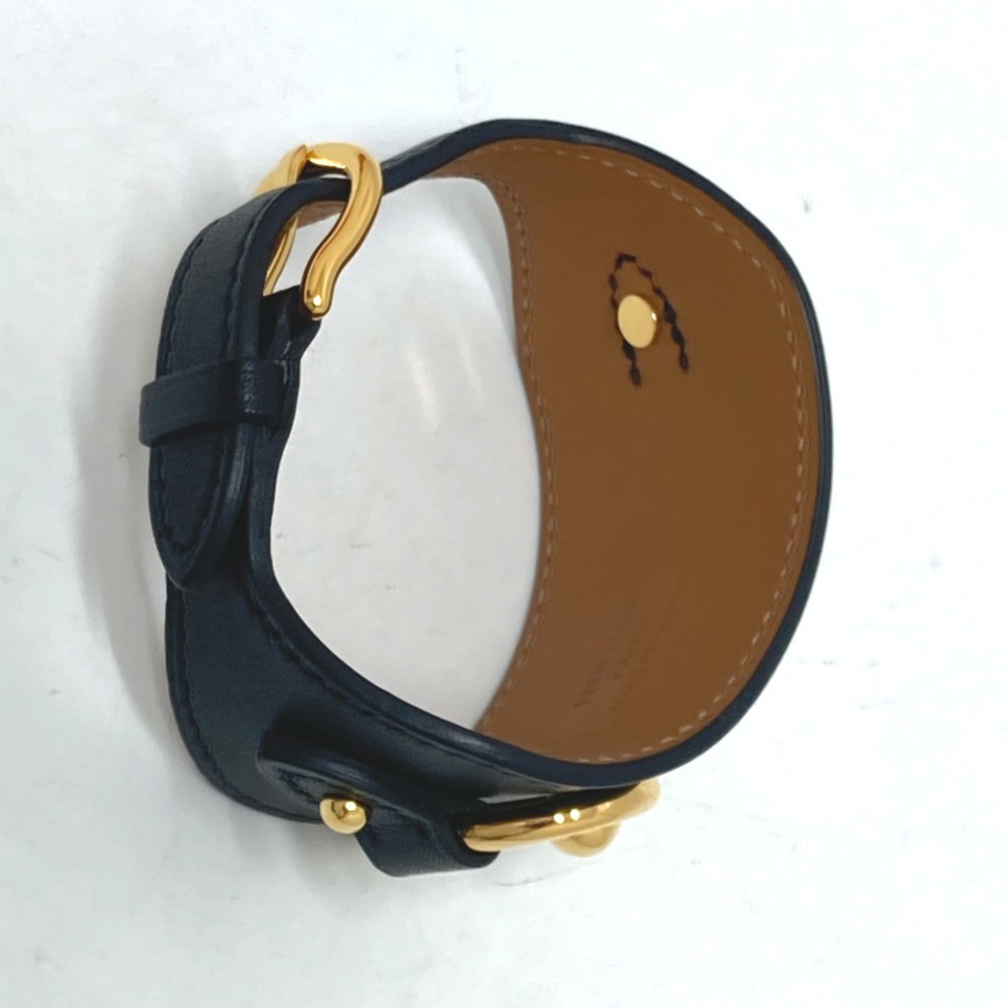Hermes Black Swift Leather Bangle (Pre-Owned)