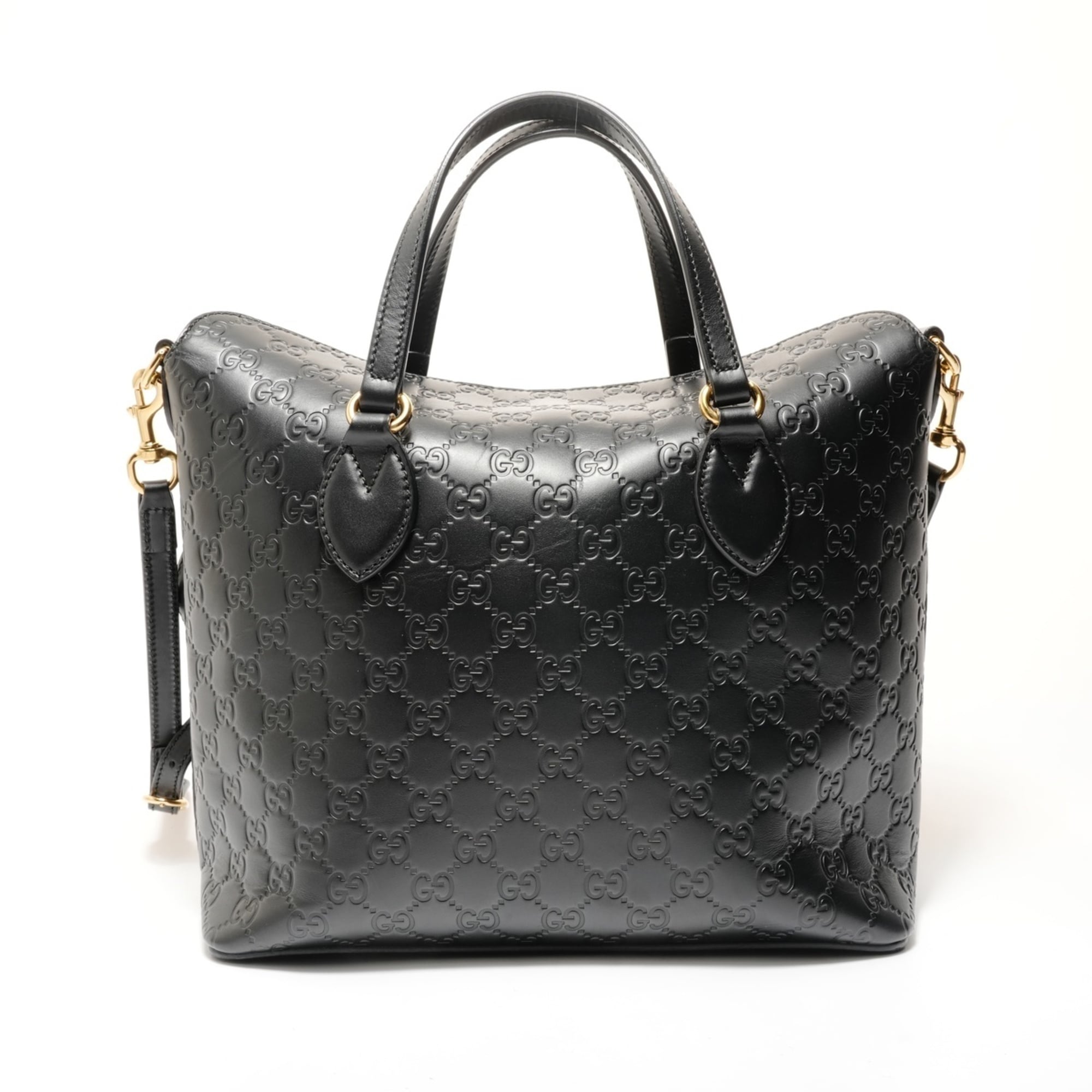 Gucci Black Gg Leather Shoulder Bag (Pre-Owned)