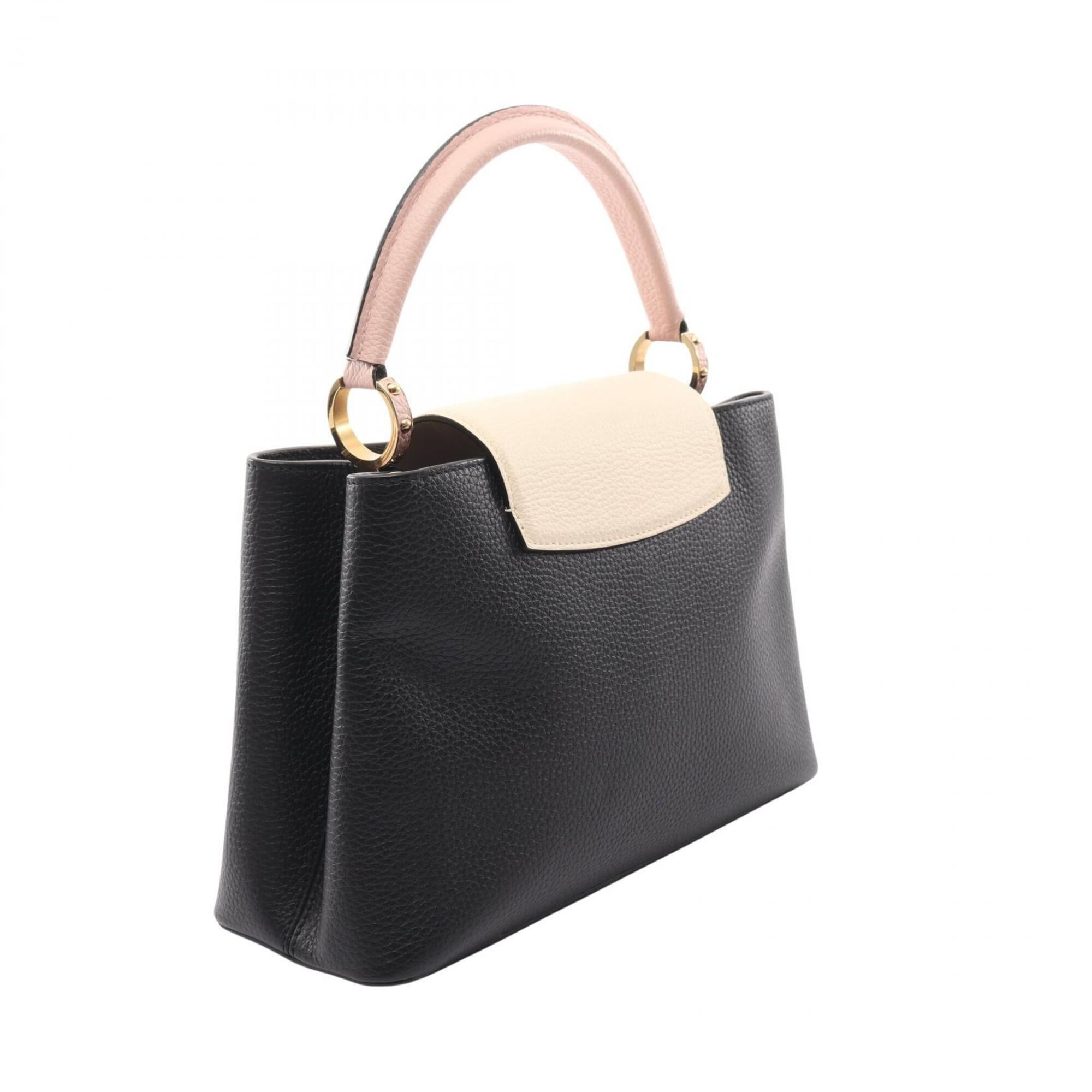 Louis Vuitton Black Ivory Pink Leather Handbag (Pre-Owned)