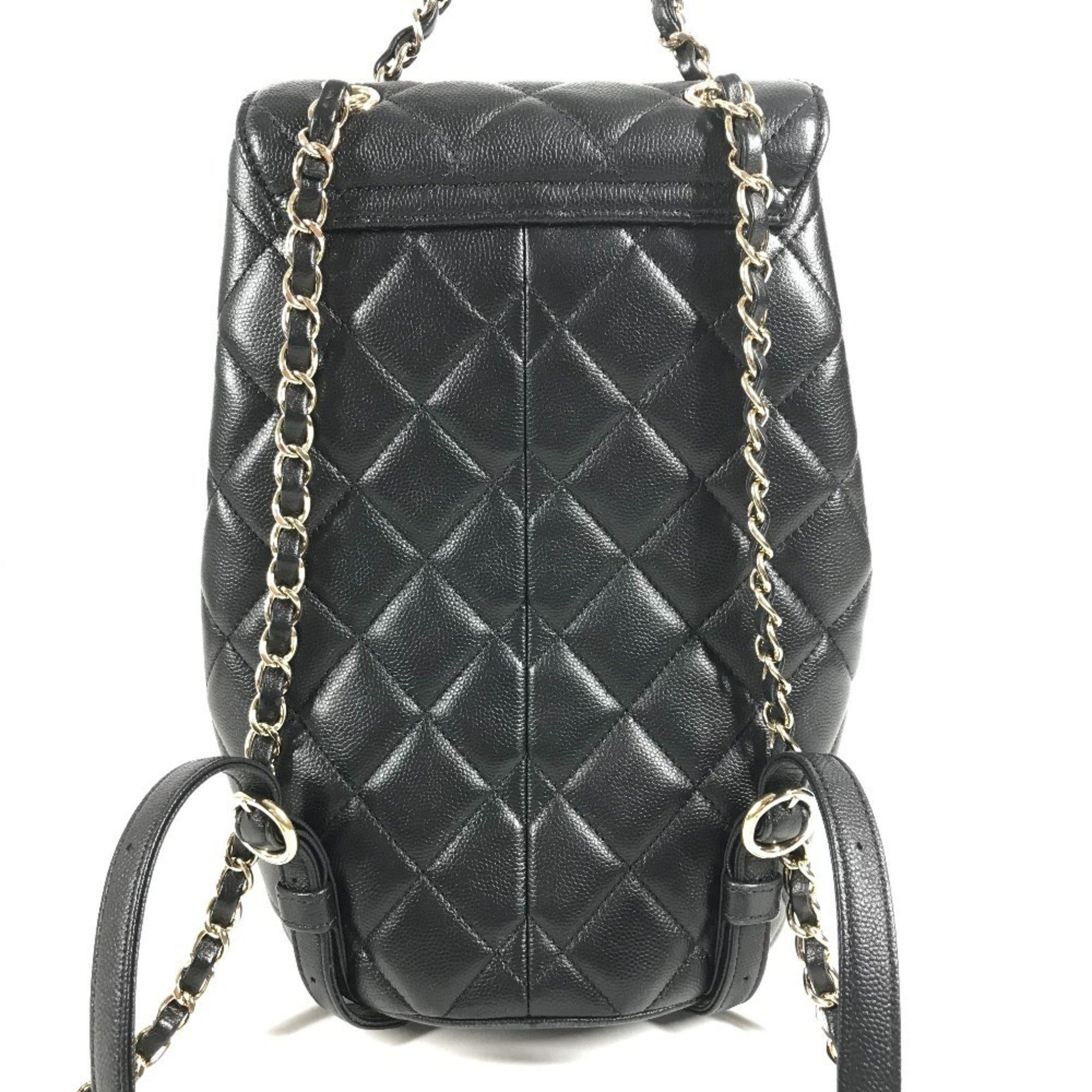 Chanel Black Grained Calfskin Backpack (Pre-Owned)