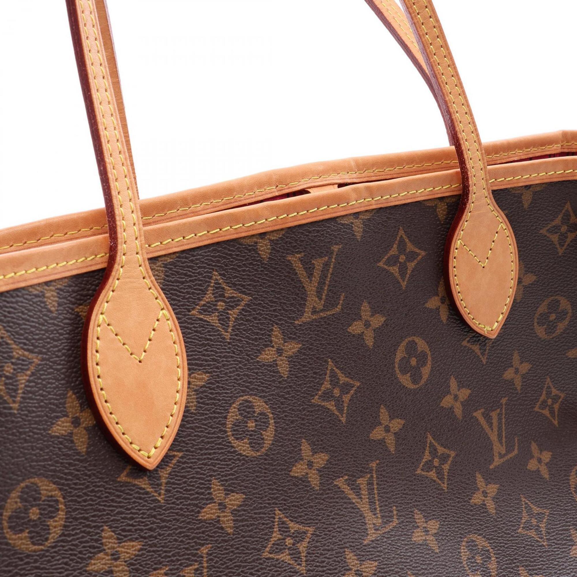 Louis Vuitton Brown Monogram Coated Canvas Leather Handbag Tote Bag (Pre-Owned)