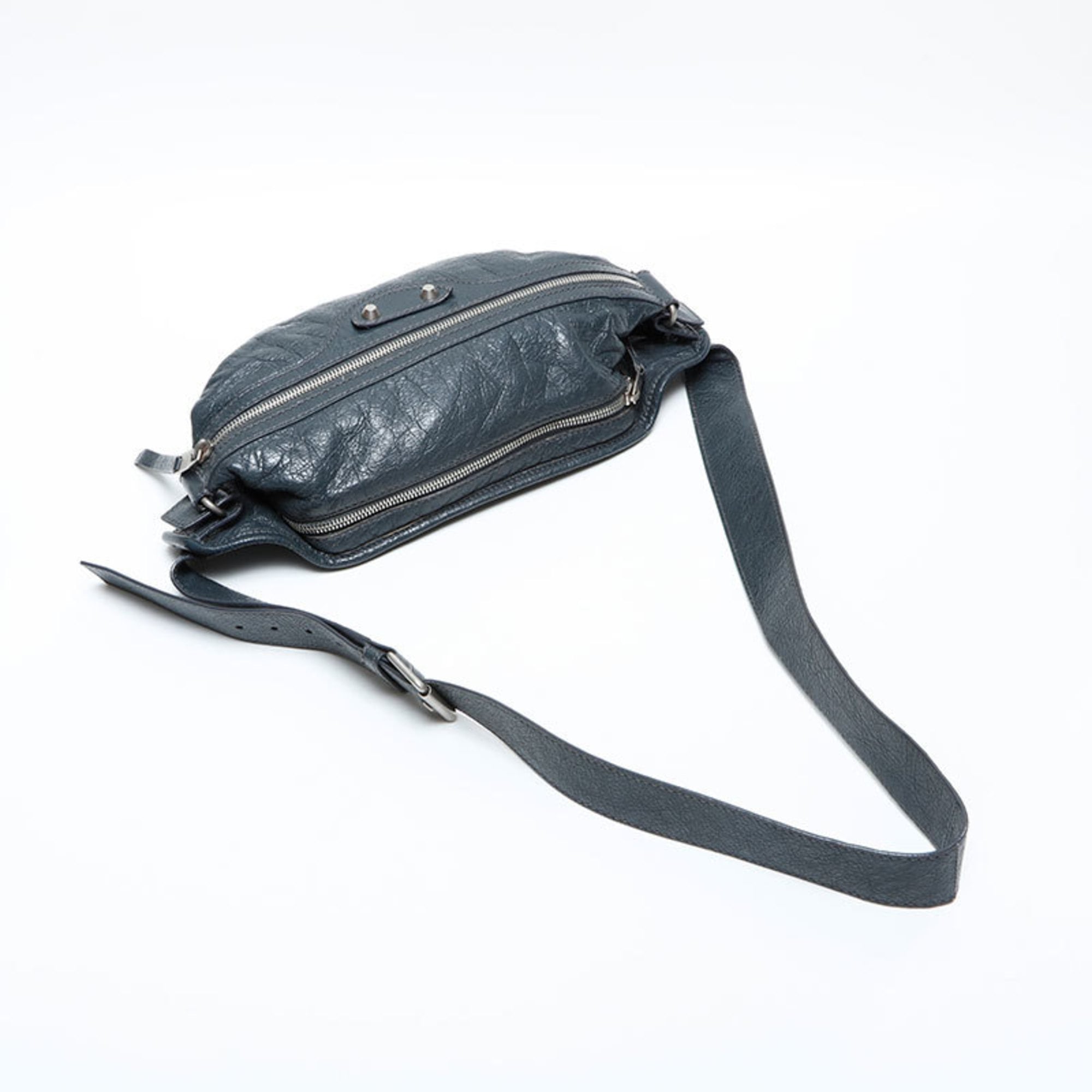 Balenciaga Gray Leather Fanny Pack (Pre-Owned)