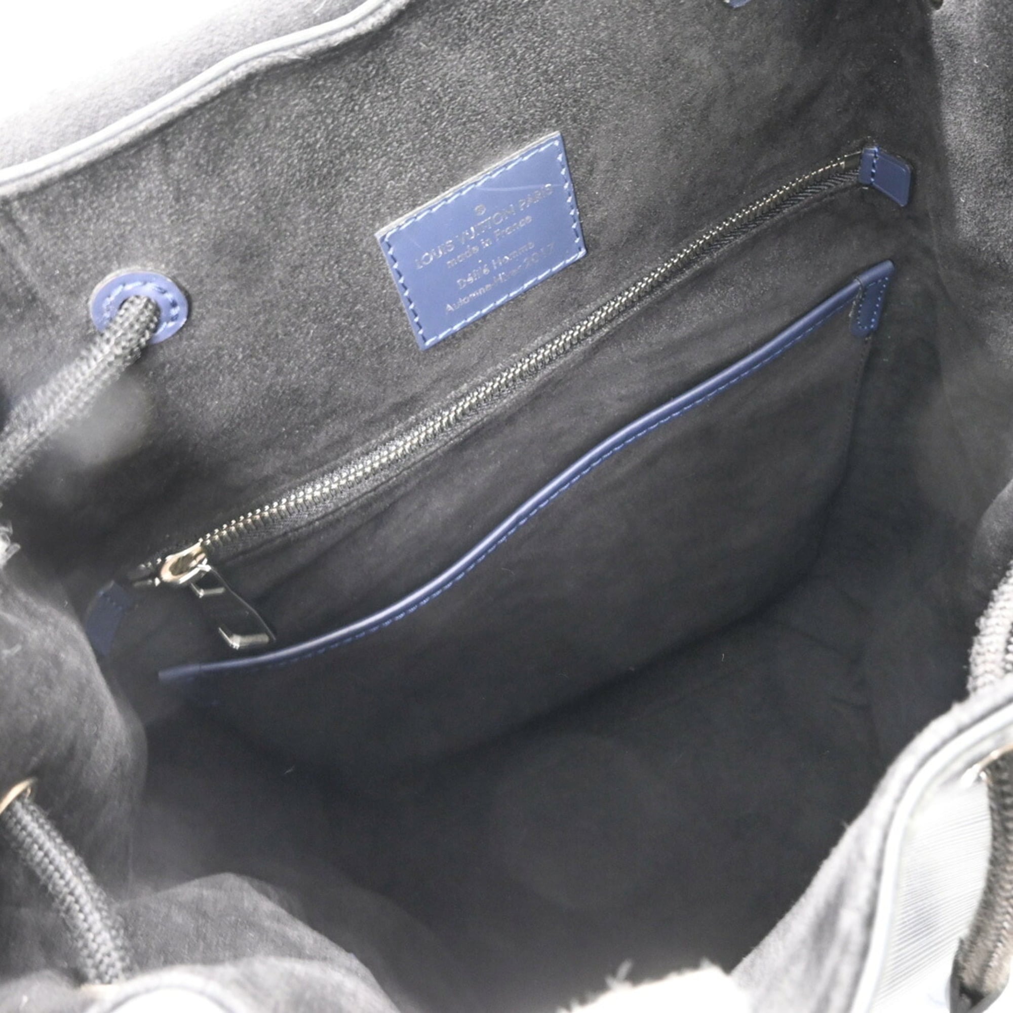 Louis Vuitton Black Blue Gray Monogram Eclipse Monogram Eclipse Epi Leather Backpack (Pre-Owned)