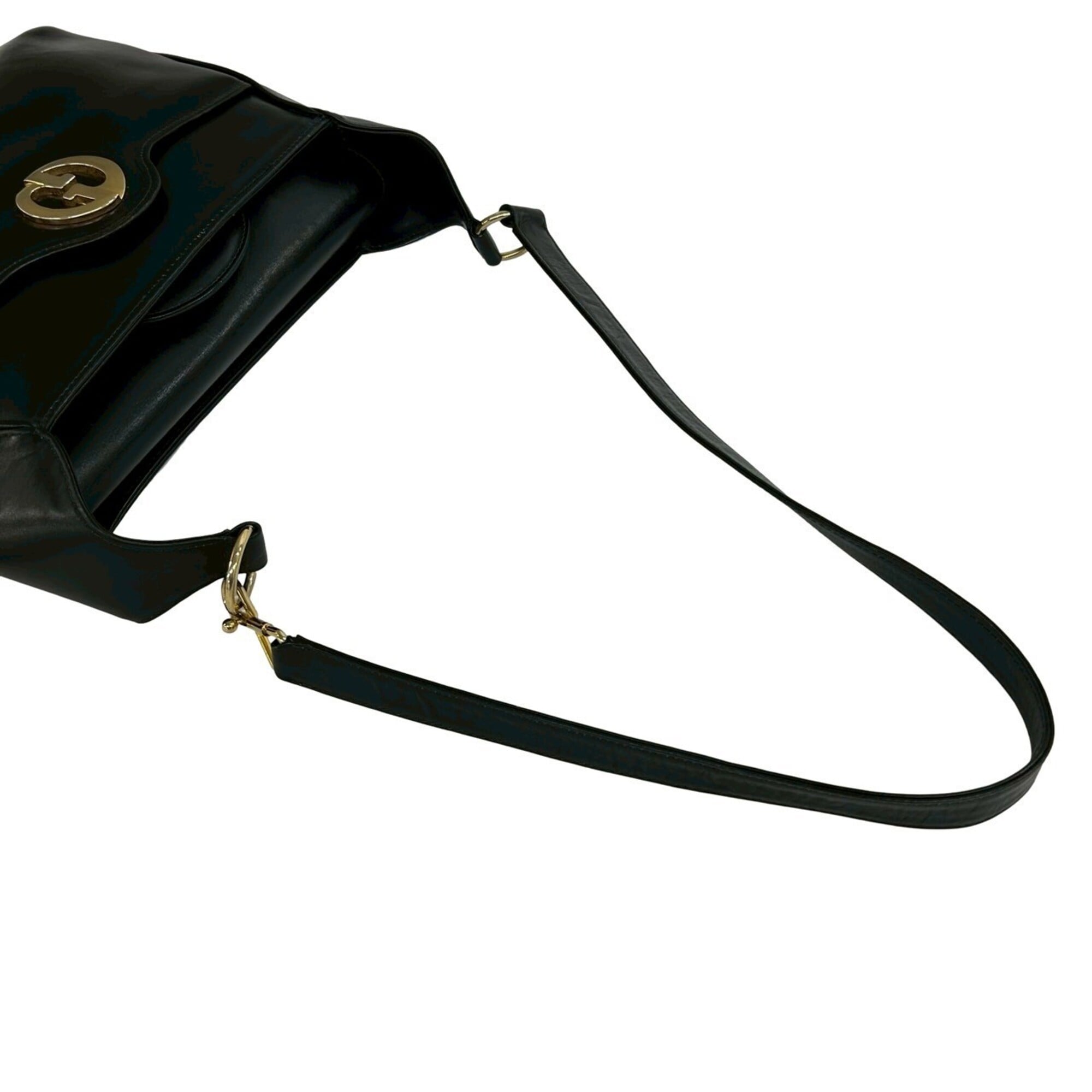 Gucci Black Leather Shoulder Bag Tote Bag (Pre-Owned)