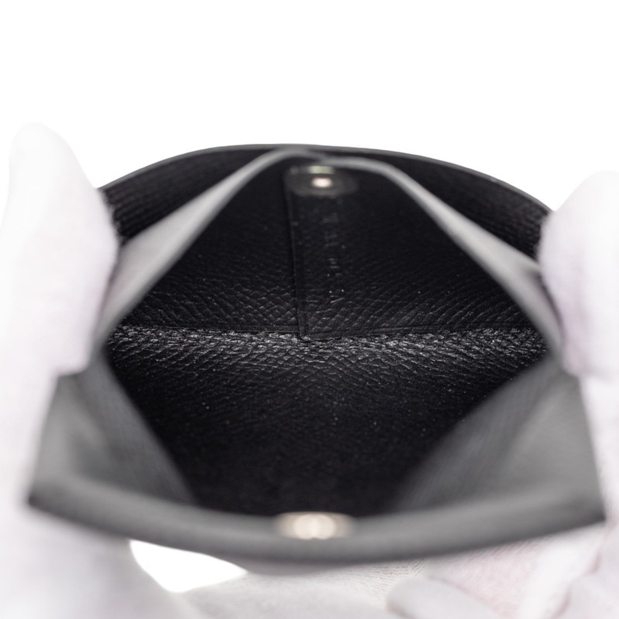 Hermes Bastia Black Epsom Leather Coin Purse/Coin Case (Pre-Owned)