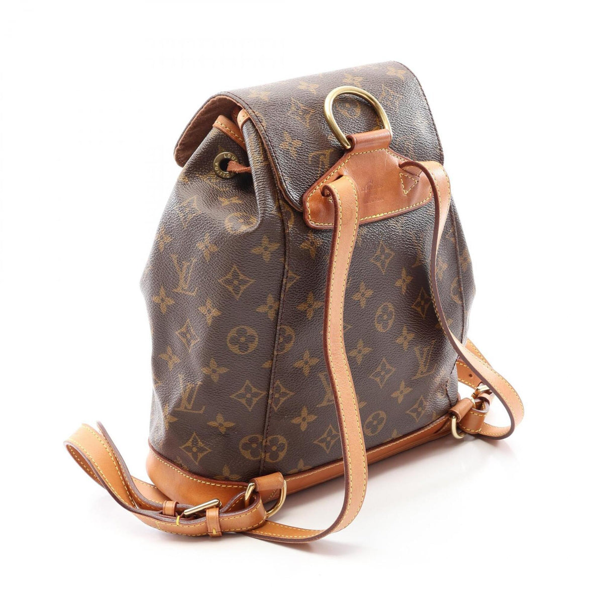 Louis Vuitton Brown Coated Canvas Leather Backpack Handbag (Pre-Owned)