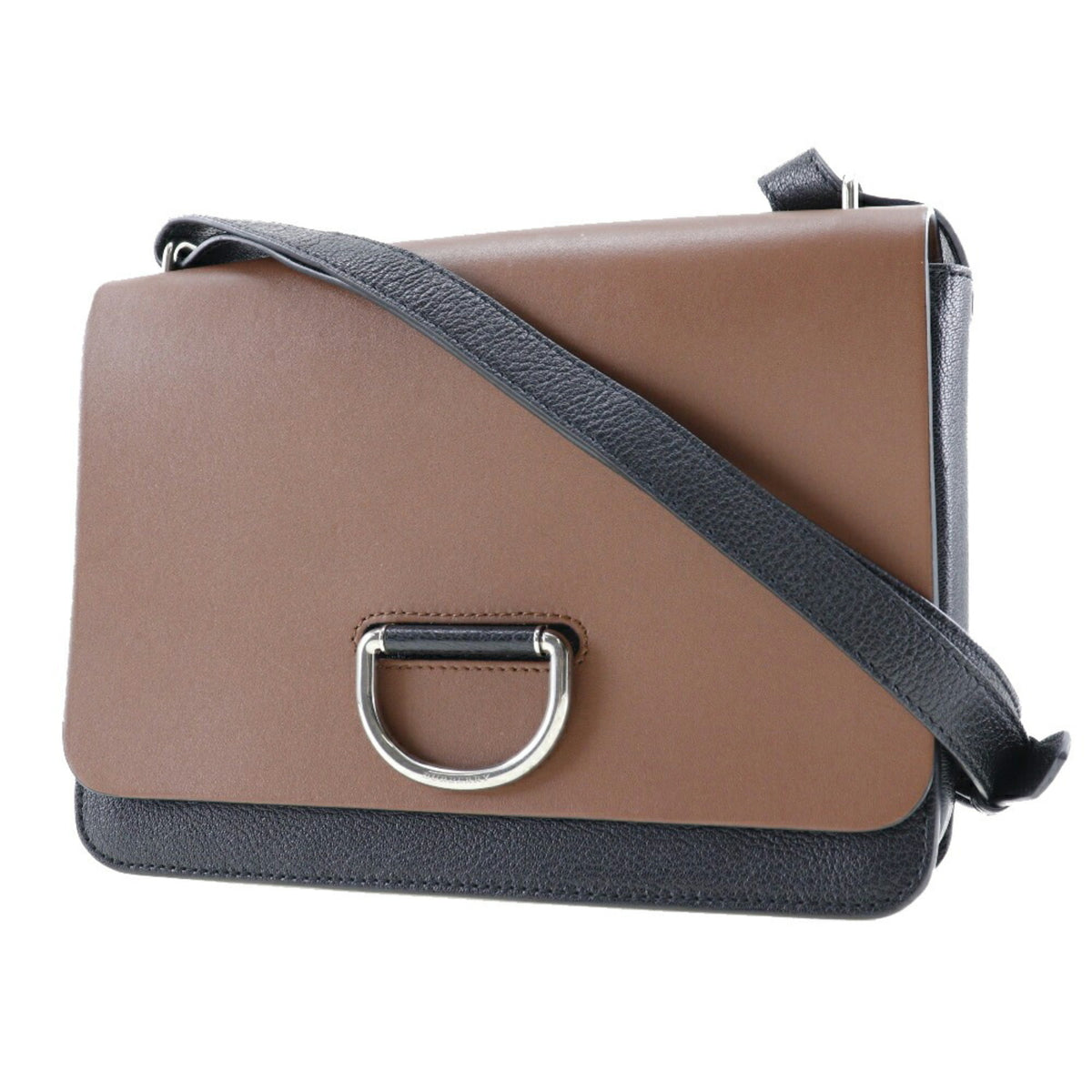 Burberry Black Brown Leather Shoulder Bag (Pre-Owned)