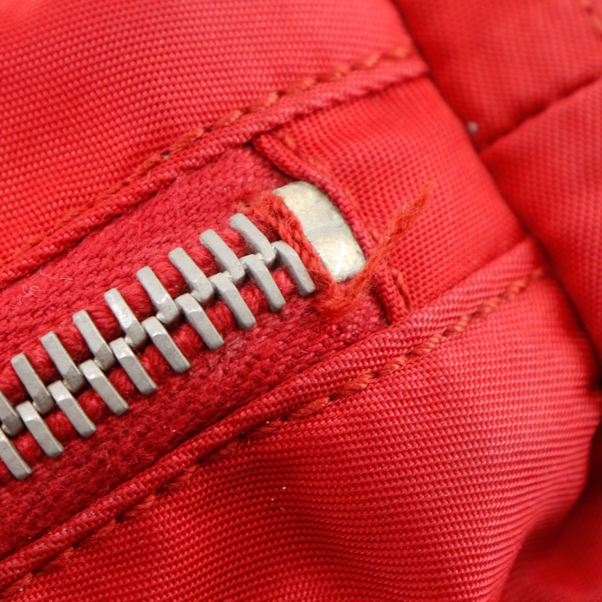 Prada Red Color Nylon Handbag (Pre-Owned)