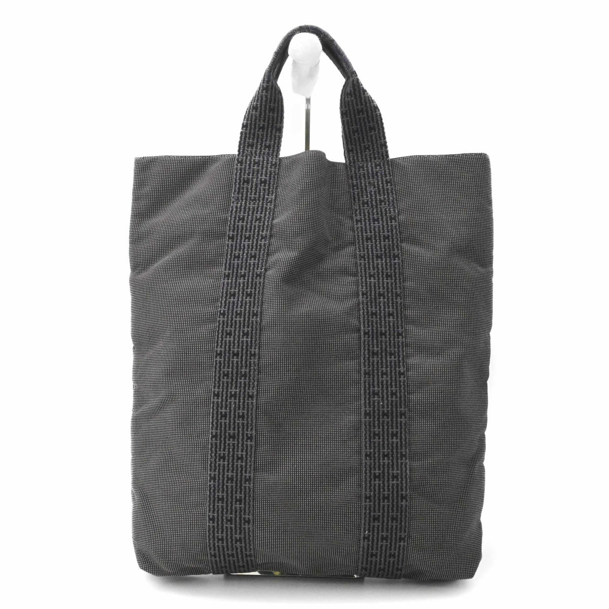 Hermes Her Line Gray Canvas Handbag Tote Bag (Pre-Owned)