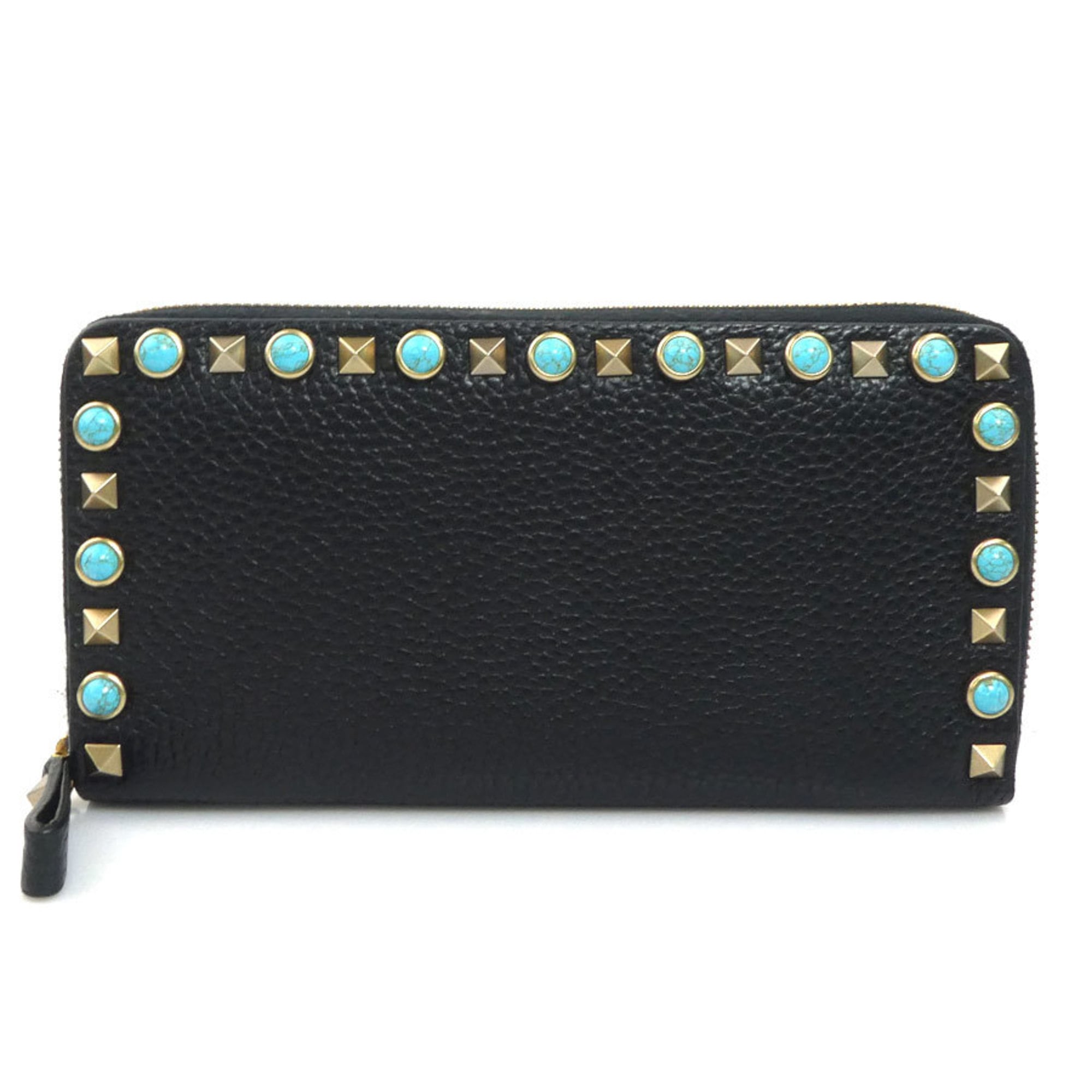 Valentino Garavani Black Leather Long Wallet (Bi-Fold) (Pre-Owned)