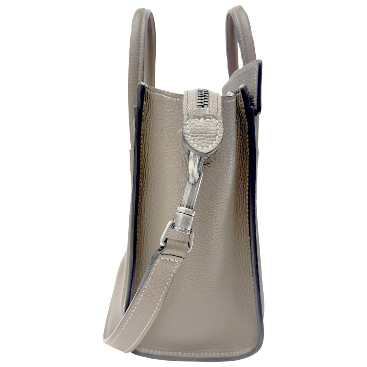 Celine Luggage Gray Beige Leather Handbag Shoulder Bag (Pre-Owned)