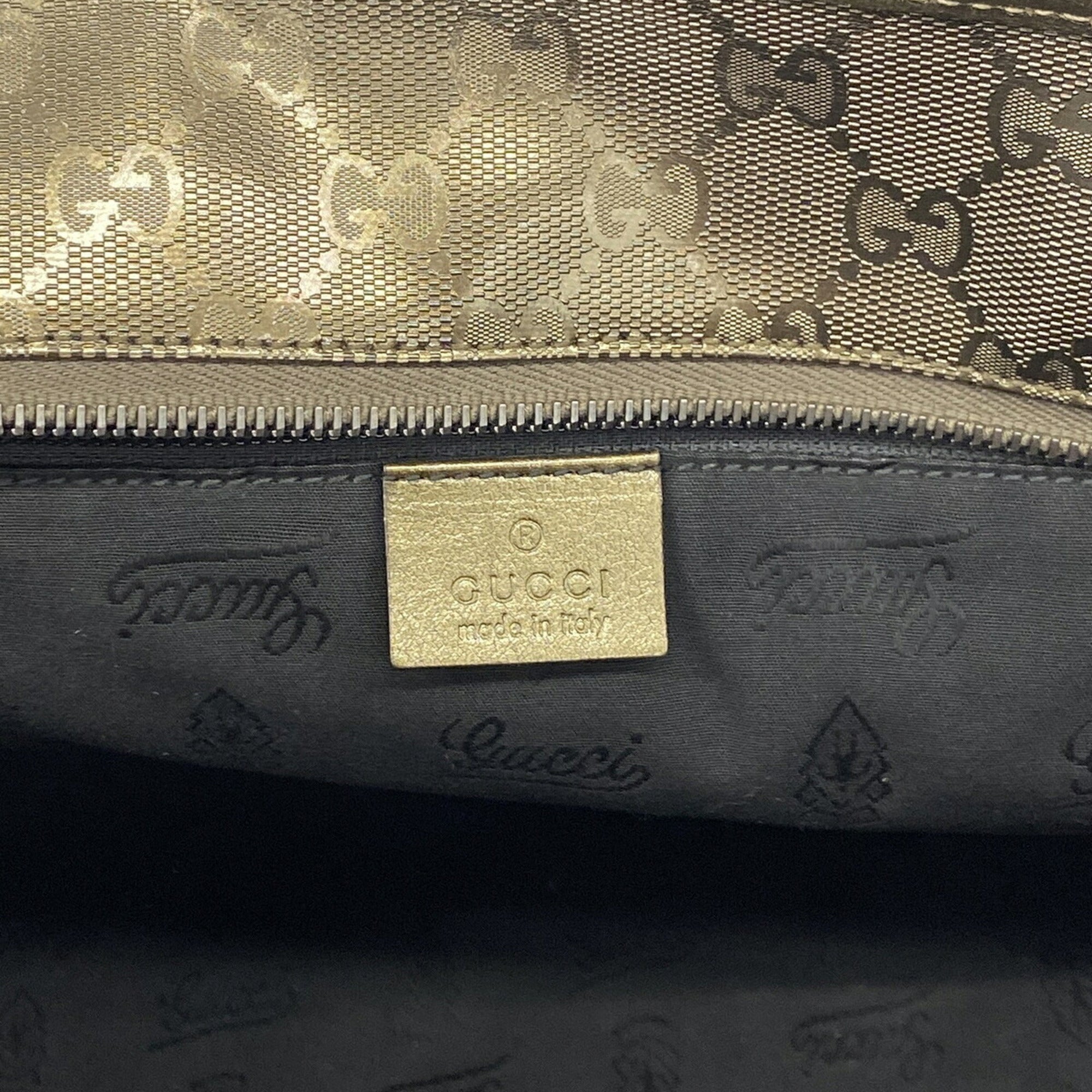Gucci Khaki Pvc Tote Bag (Pre-Owned)