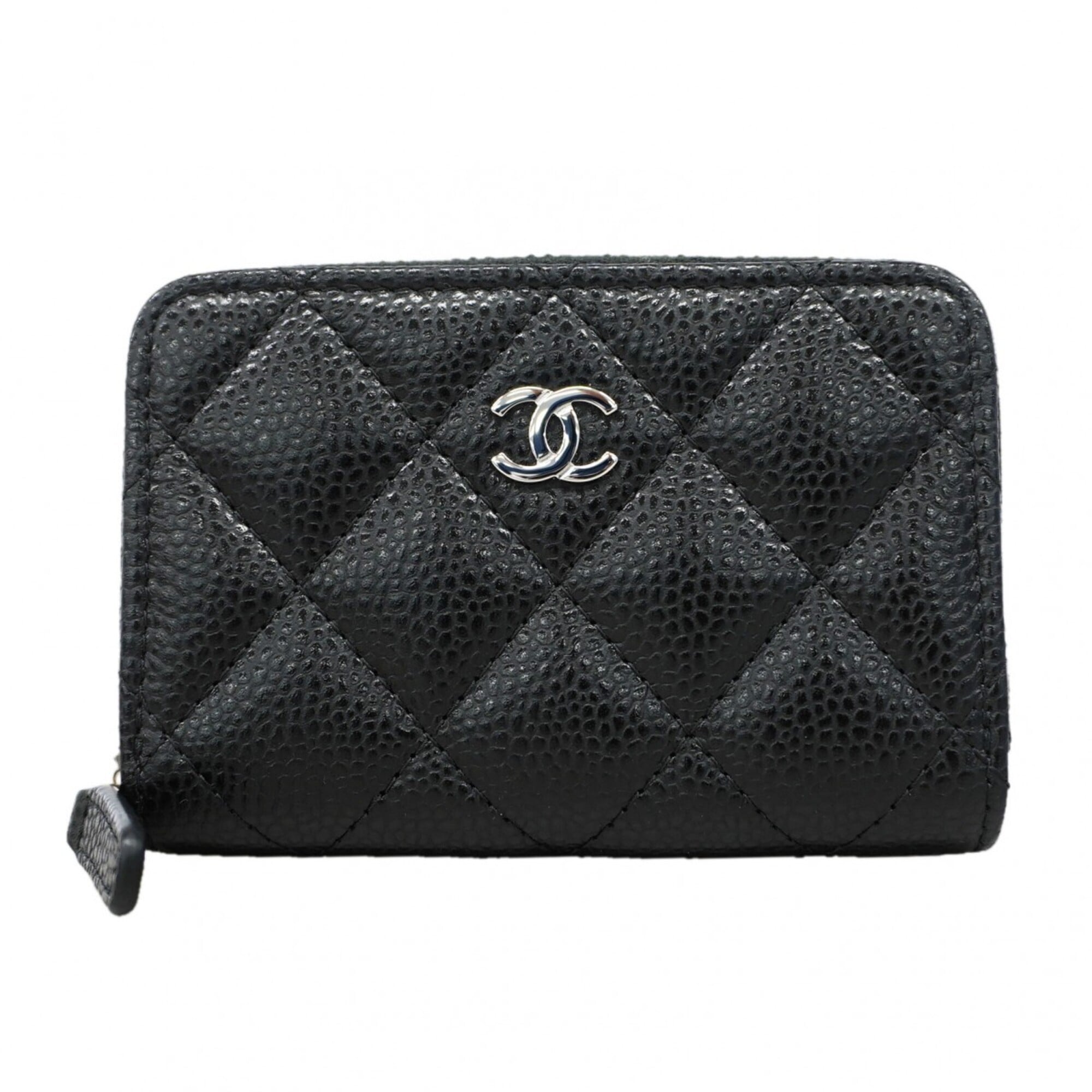 Chanel Black Grained Calfskin Coin Purse/Coin Case (Pre-Owned)