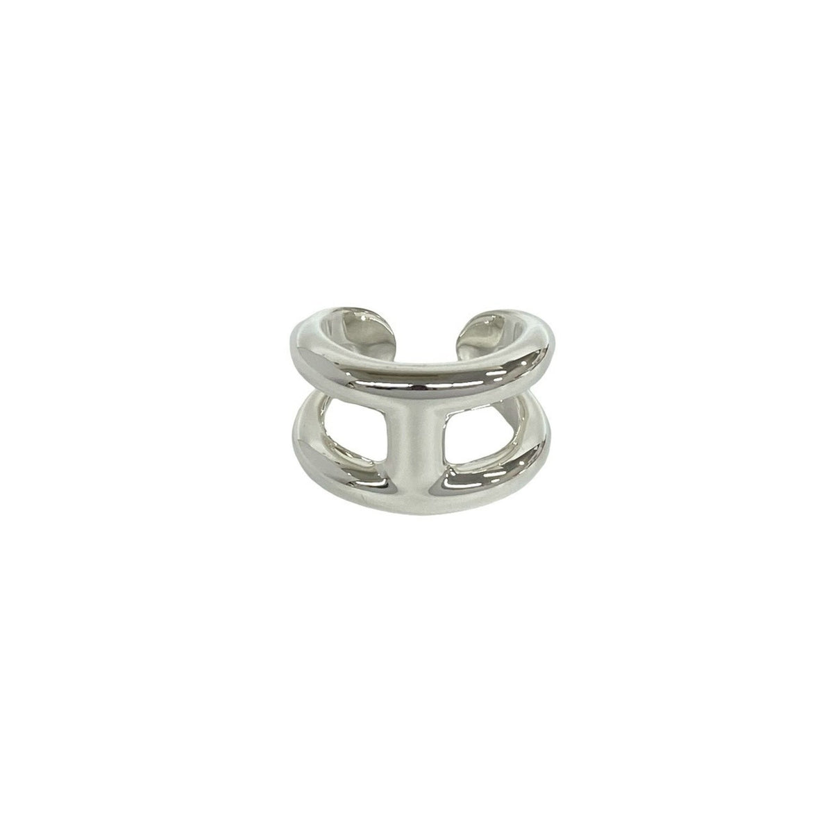 Hermes Silver Silver 925 Band Ring (Pre-Owned)