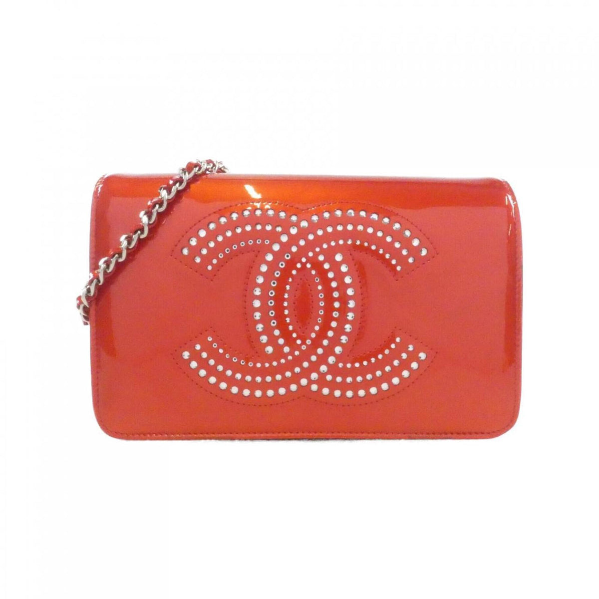 Chanel Red Color Chain/Shoulder Wallet (Pre-Owned)