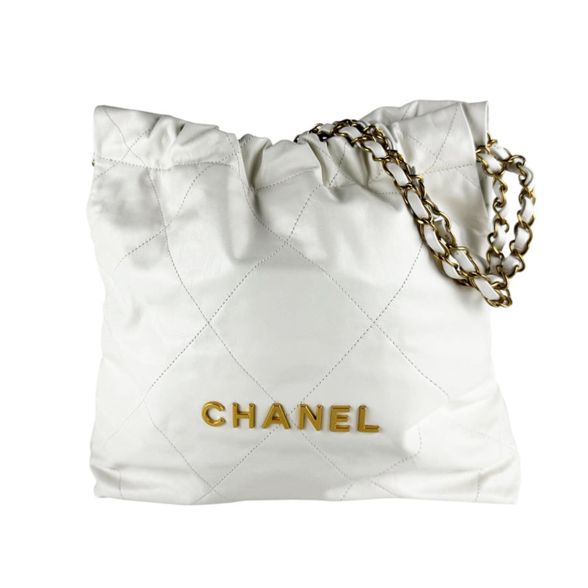 Chanel White Leather Shoulder Bag (Pre-Owned)